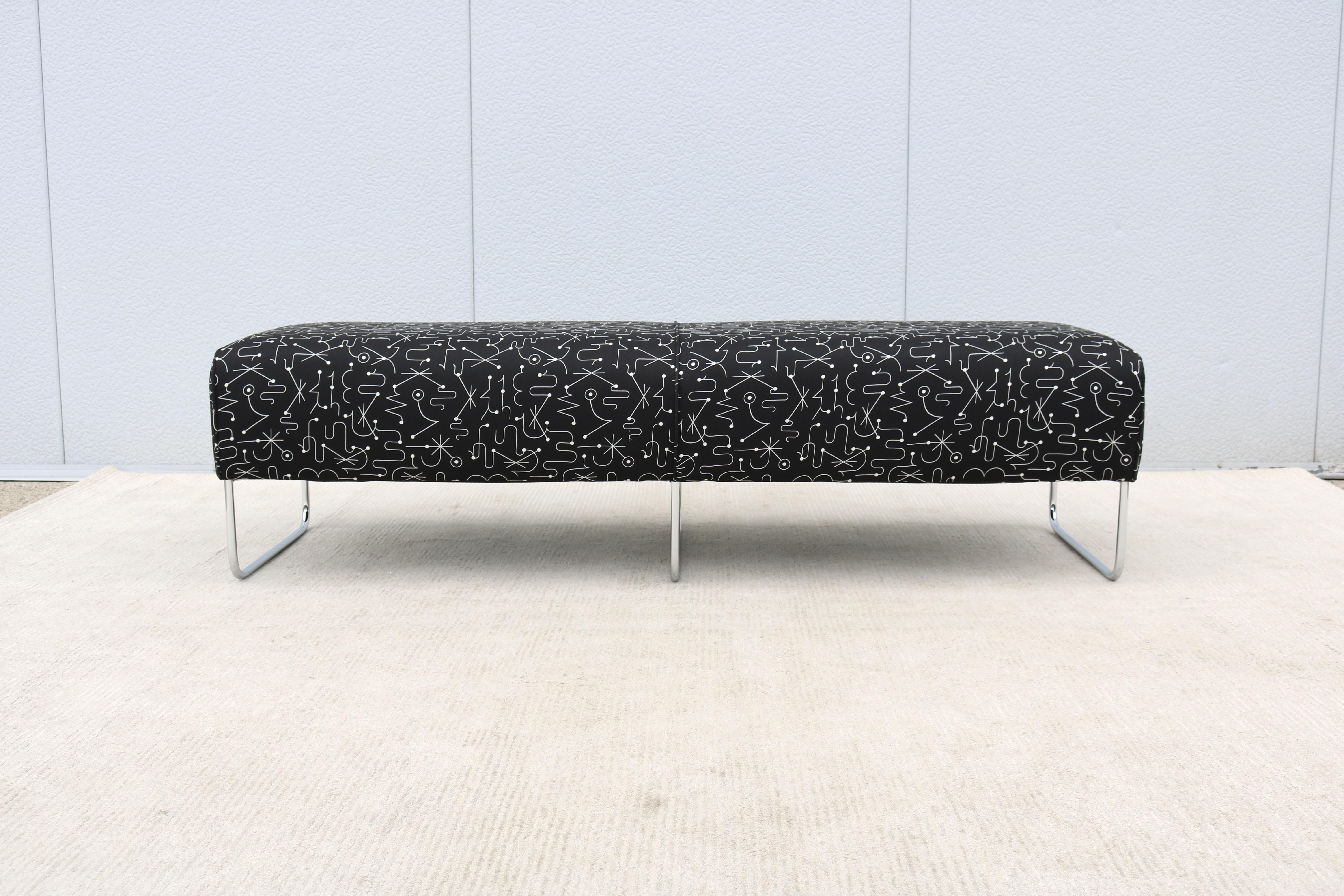 Modernist Jeffrey Bernett for Bernhardt Design Balance Three-Seat Bench In Good Condition For Sale In Secaucus, NJ