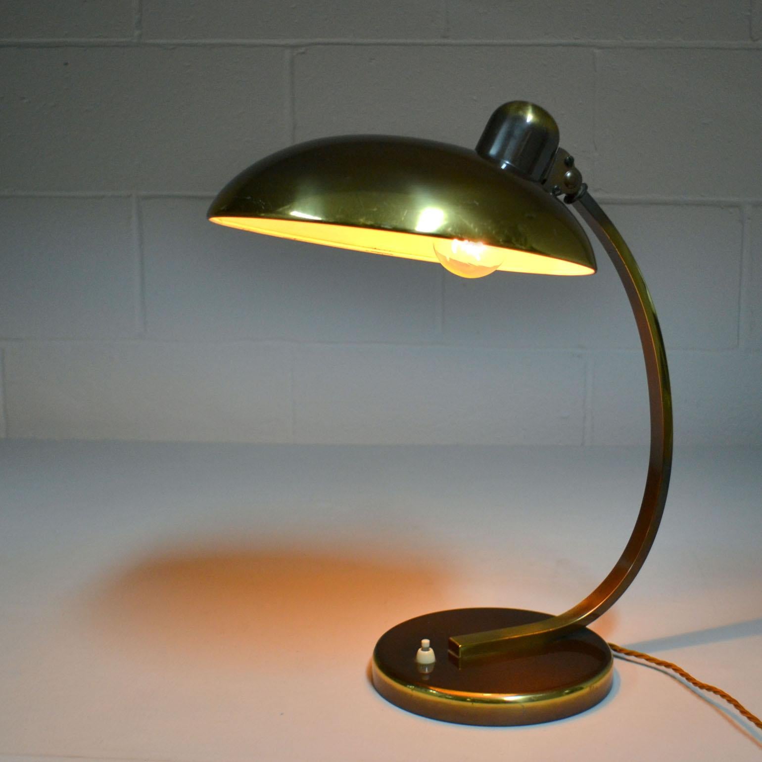 Mid-20th Century Modernist Kaiser Lamp by Christian Dell Brass  1930's For Sale