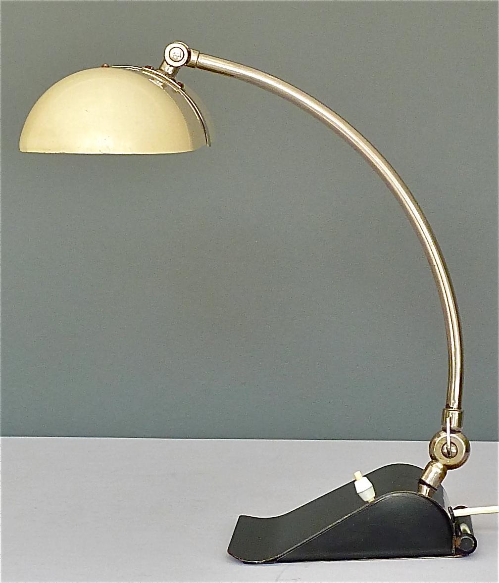 Modernist Kaiser Table Desk Lamp Christian Dell Bauhaus Germany 1930 Black Ivory 4
