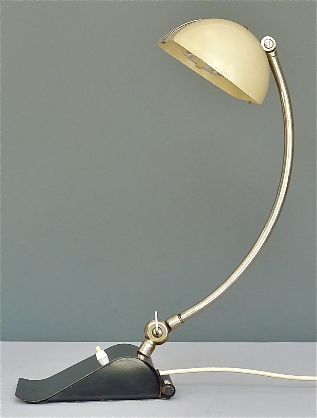 Modernist Kaiser Table Desk Lamp Christian Dell Bauhaus Germany 1930 Black Ivory 5