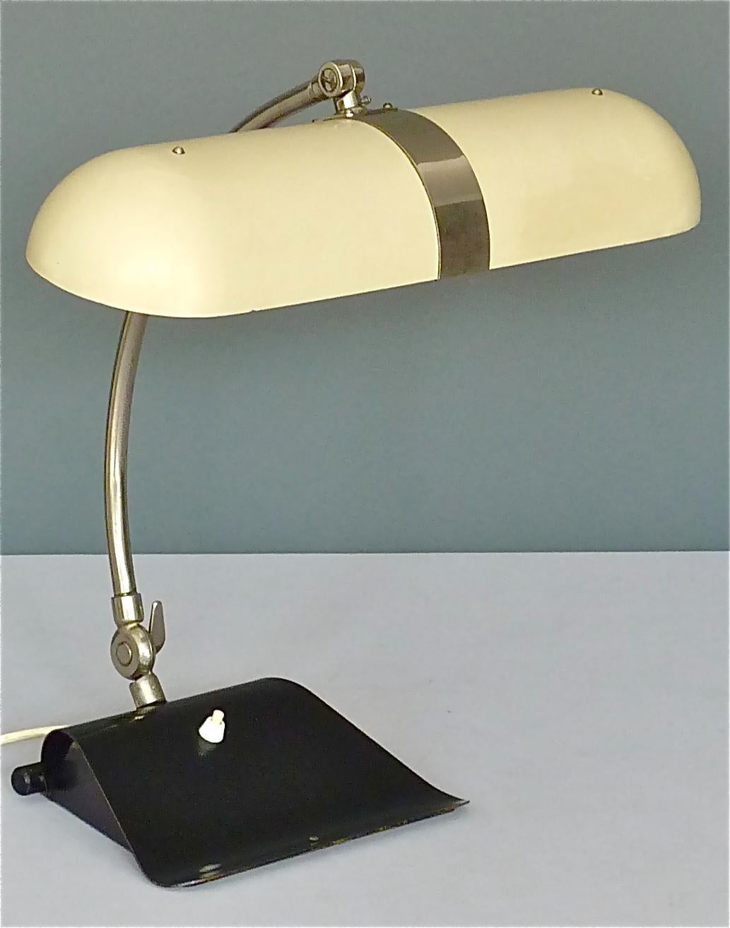 Modernist Kaiser Table Desk Lamp Christian Dell Bauhaus Germany 1930 Black Ivory 8