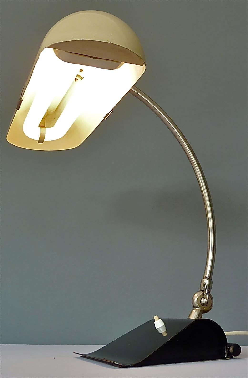 Modernist Kaiser Table Desk Lamp Christian Dell Bauhaus Germany 1930 Black Ivory 12