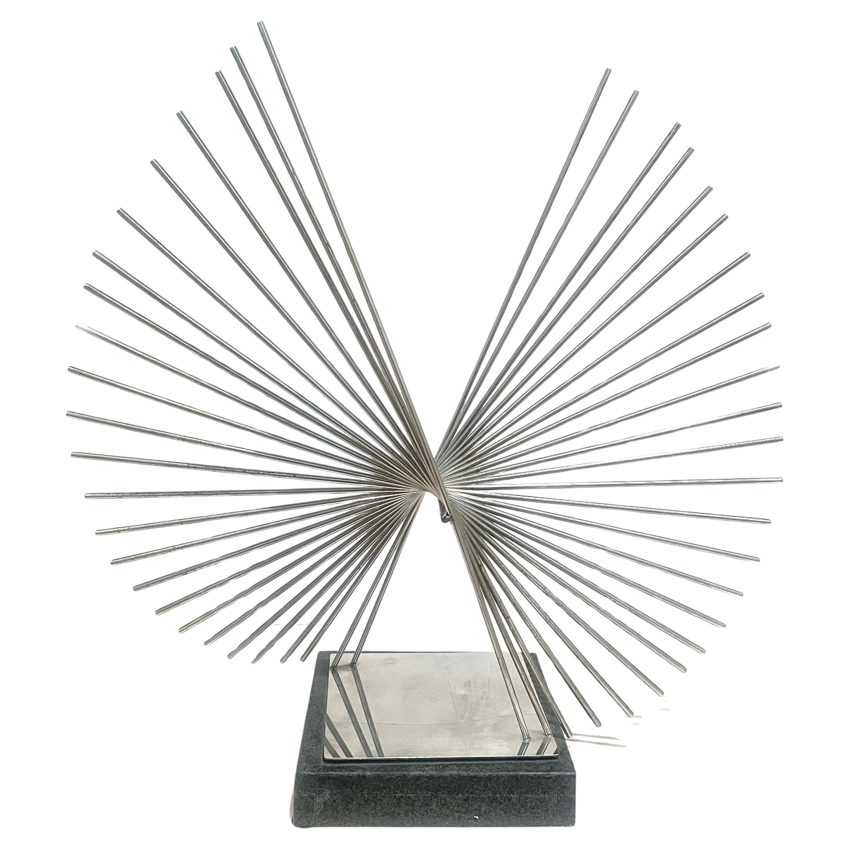 Postmoderno Scultura cinetica modernista in cromo e granito, circa anni '70 in vendita