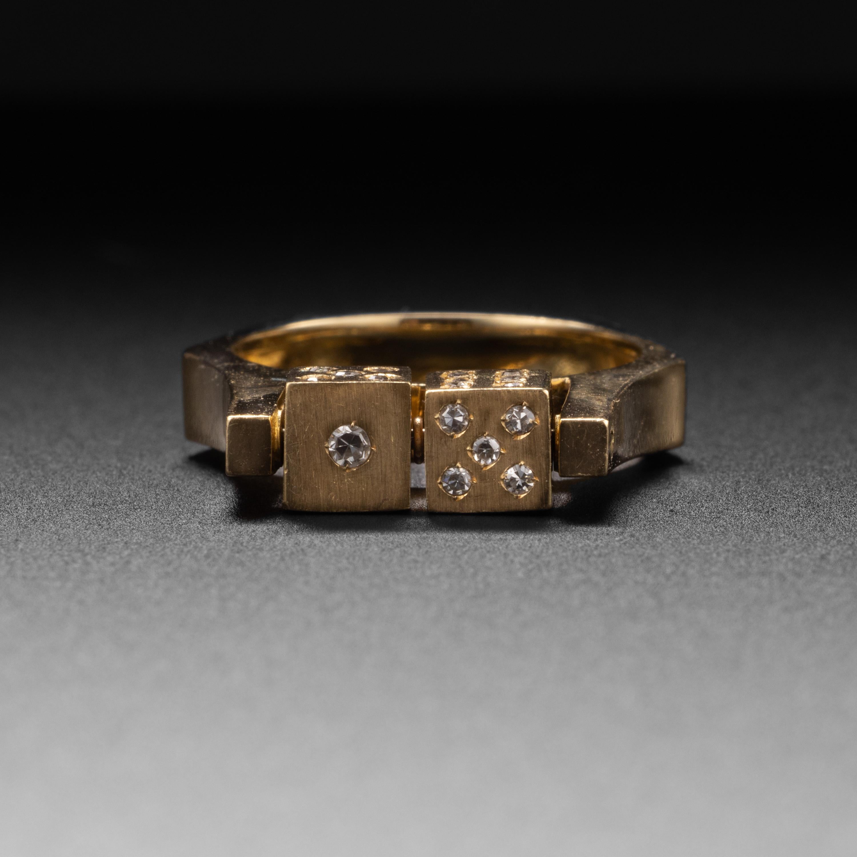 dice ring gold