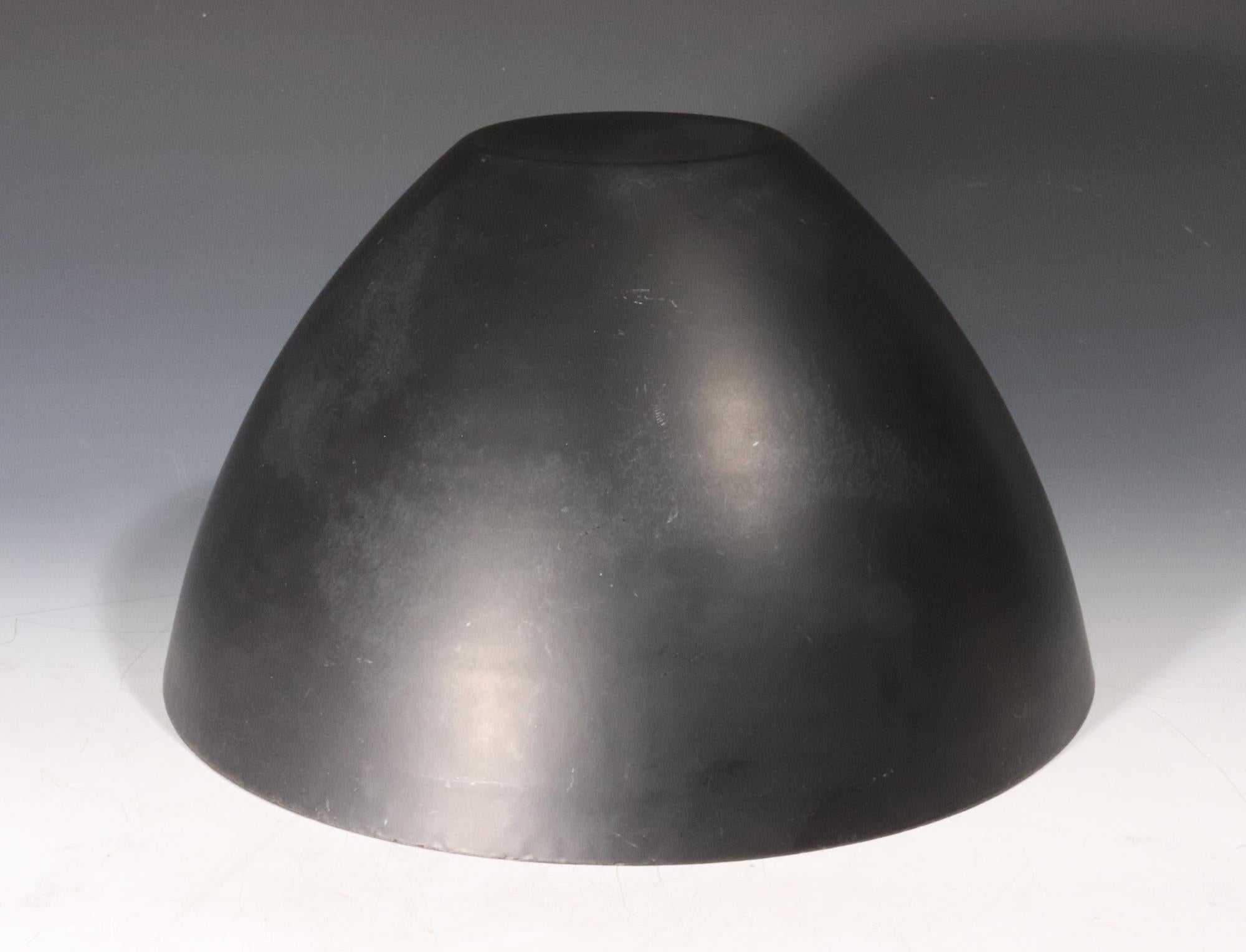Danish Modernist Krenit Bowl in Black Steel and Robins-egg- Blue Enamel Interior For Sale