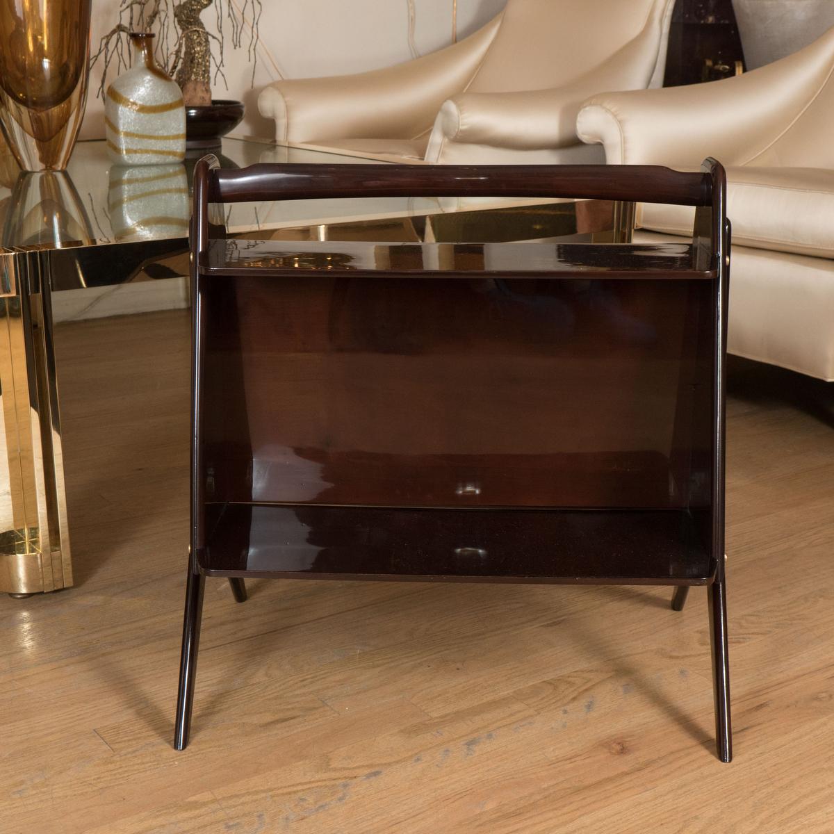 Italian Modernist Lacquered Wood End Table For Sale