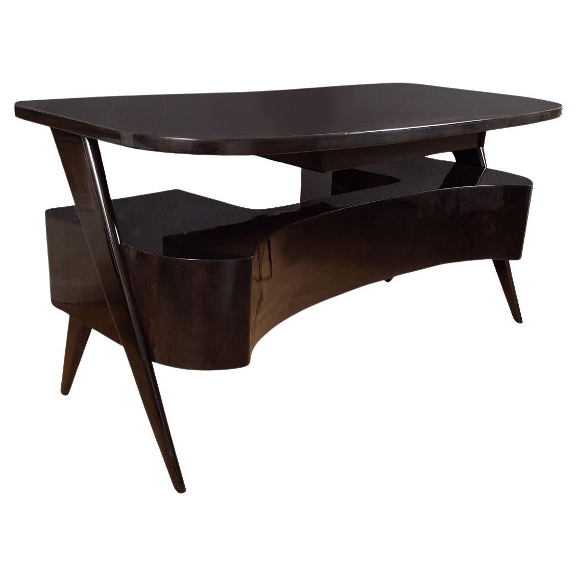 Modernist lacquered wood executive desk