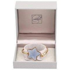 Modernist Lalique Blue Crystal Starfish Bracelet-Inspired by Nature