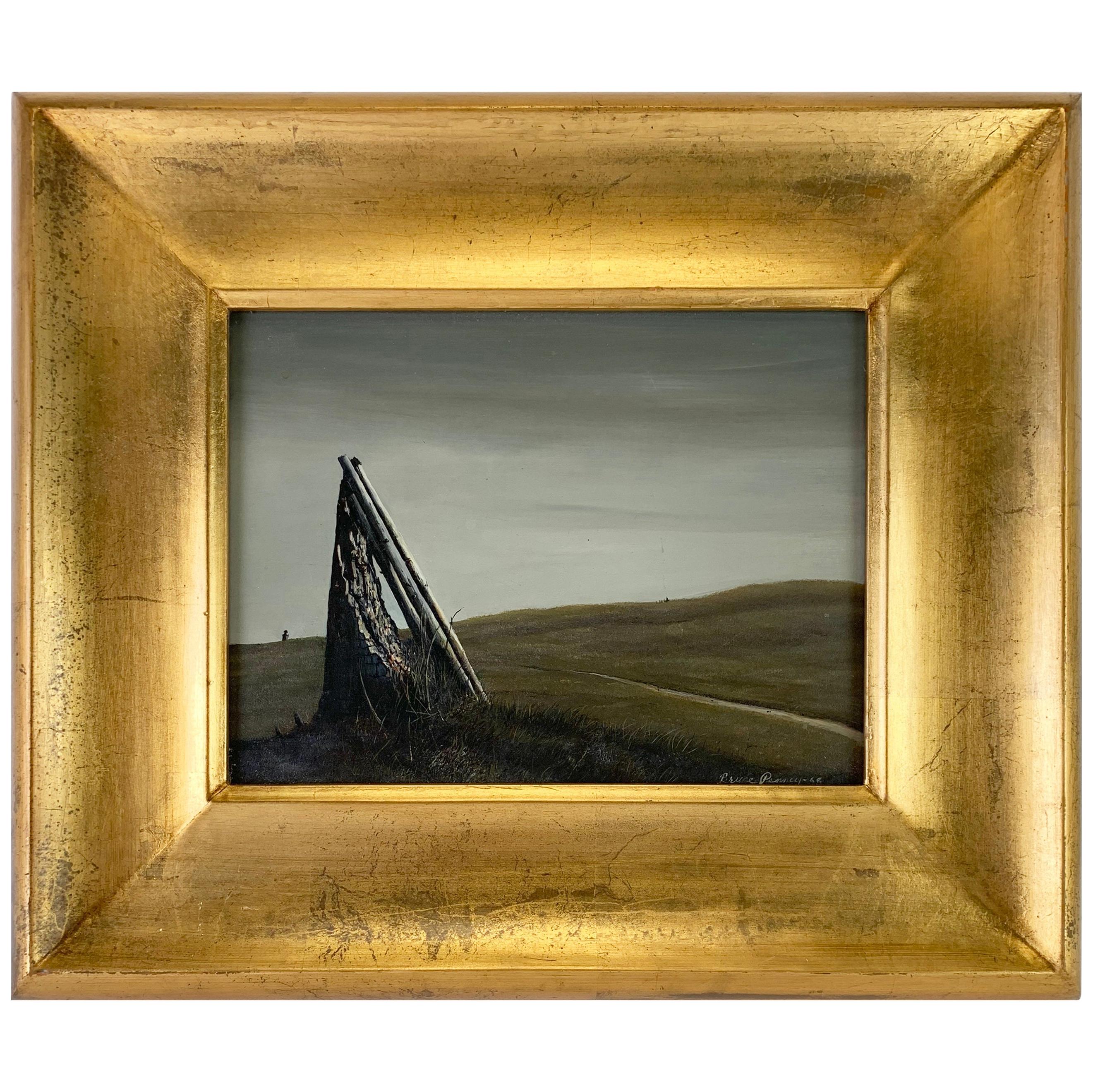 Modernist Landscape Oil by Bruce Barton Penney, Dated 1968