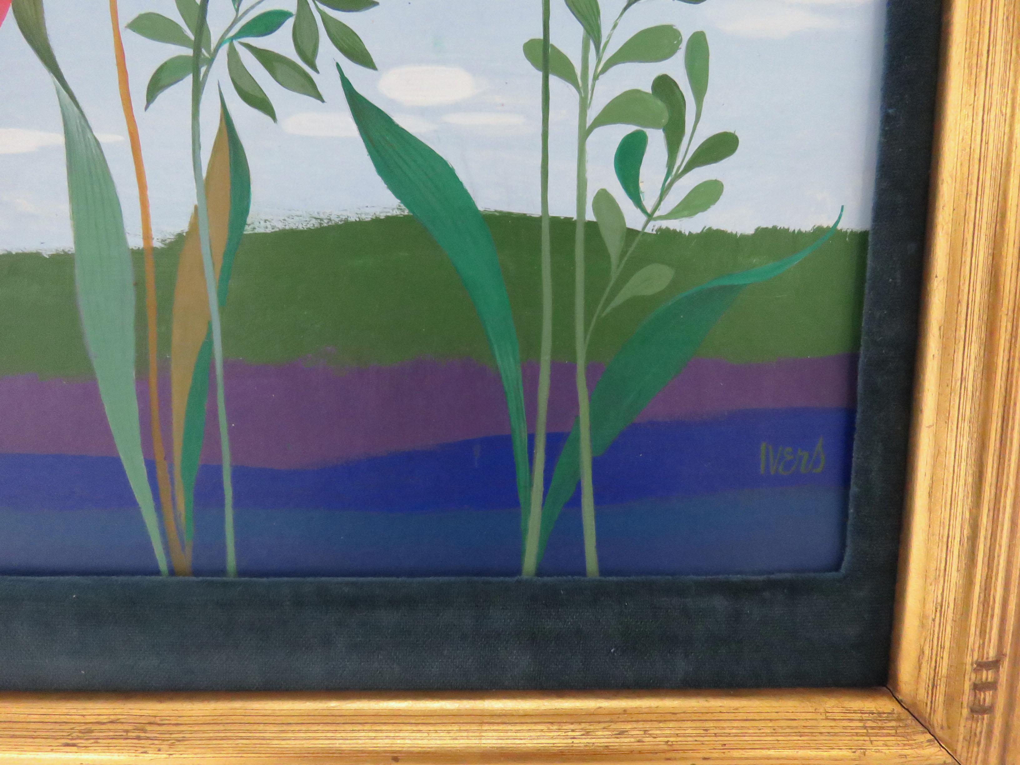 Modernist Landscape Oil by George Ivers, circa 1970s In Good Condition In Peabody, MA