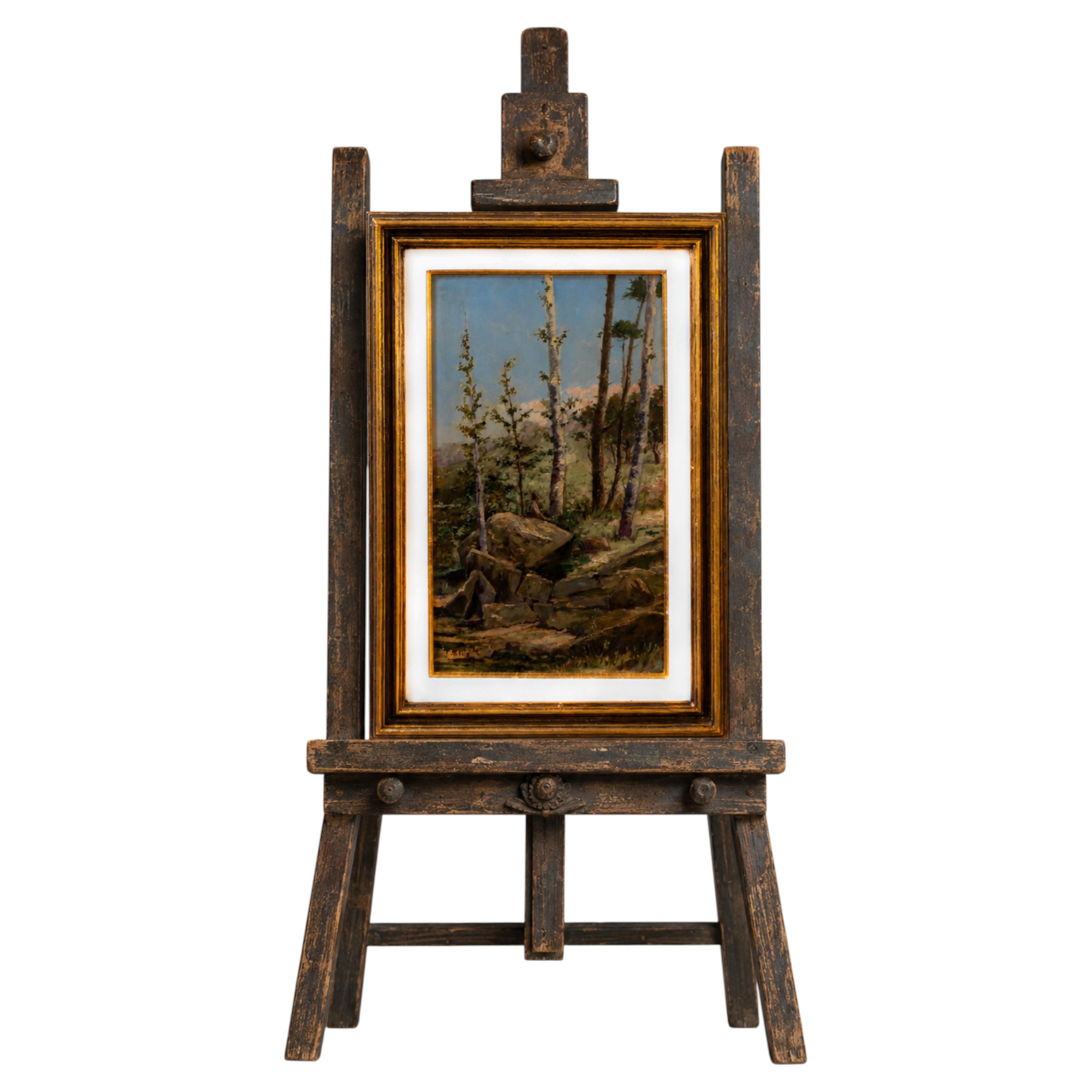 Modernist Landscape Oil on Wood by Thomaz de Mello Junior, Signed For Sale