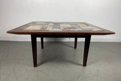Mesa de cóctel modernista con tapa de mosaico de David Holleman