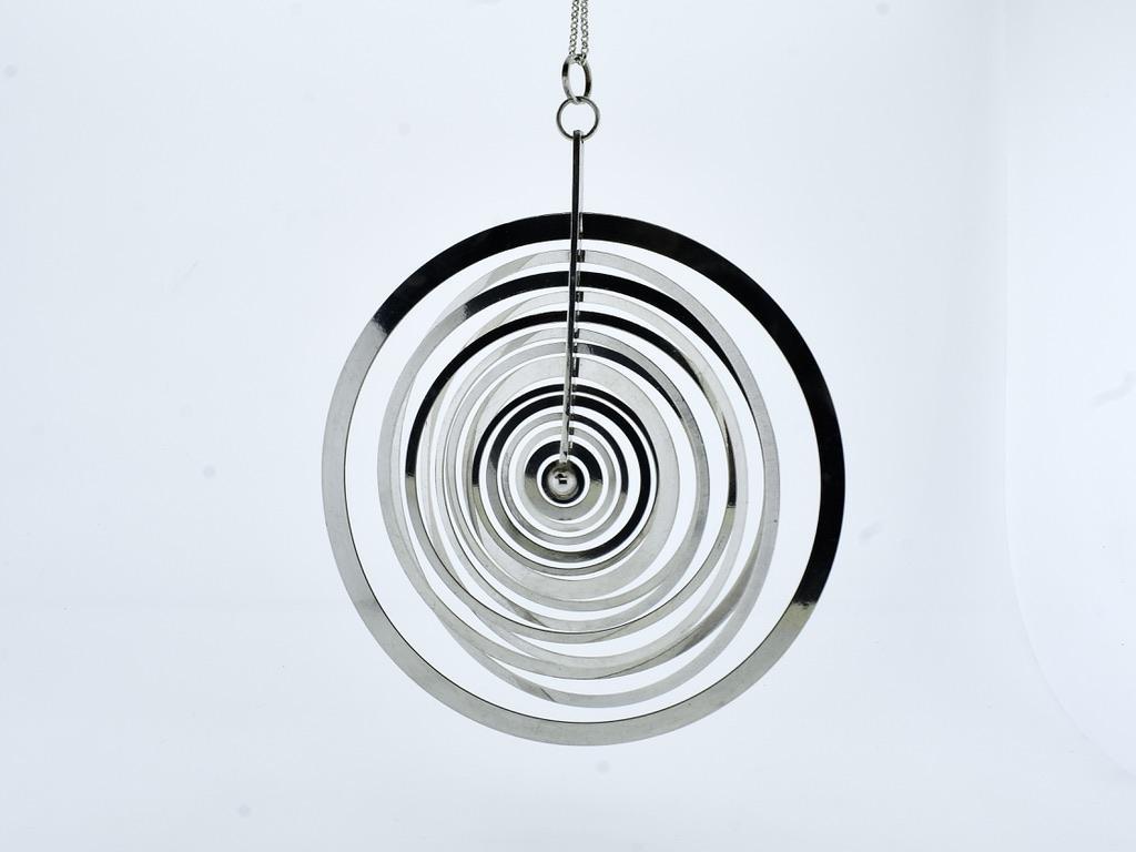 Modernist Largest Version Sterling Silver Moon Pendant, Tapio Wirkkala, c. 1971 6