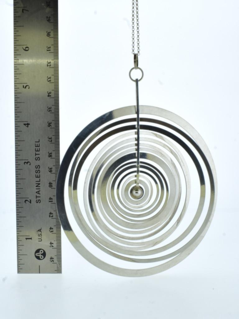 Modernist Largest Version Sterling Silver Moon Pendant, Tapio Wirkkala, c. 1971 10