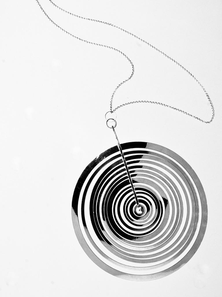 Modernist Largest Version Sterling Silver Moon Pendant, Tapio Wirkkala, c. 1971 1