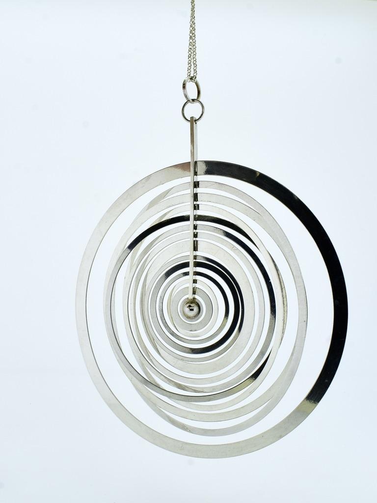 Modernist Largest Version Sterling Silver Moon Pendant, Tapio Wirkkala, c. 1971 3