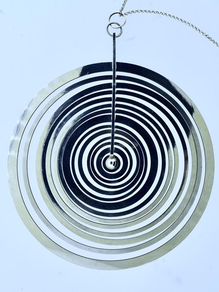Modernist Largest Version Sterling Silver Moon Pendant, Tapio Wirkkala, c. 1971 4