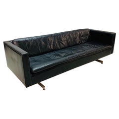 Modernist Leather and Steel Sofa by Christen Sorensen, Ebena / Lasalle