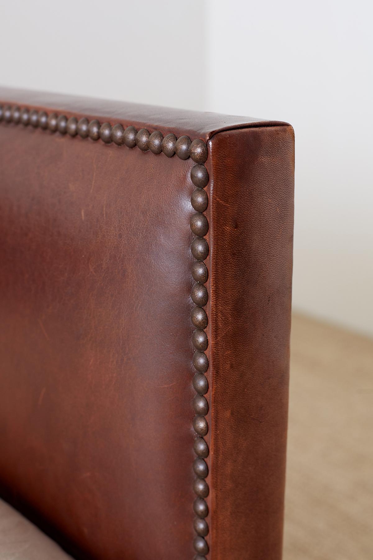 Modernist Leather Three-Seat Case Sofa 13