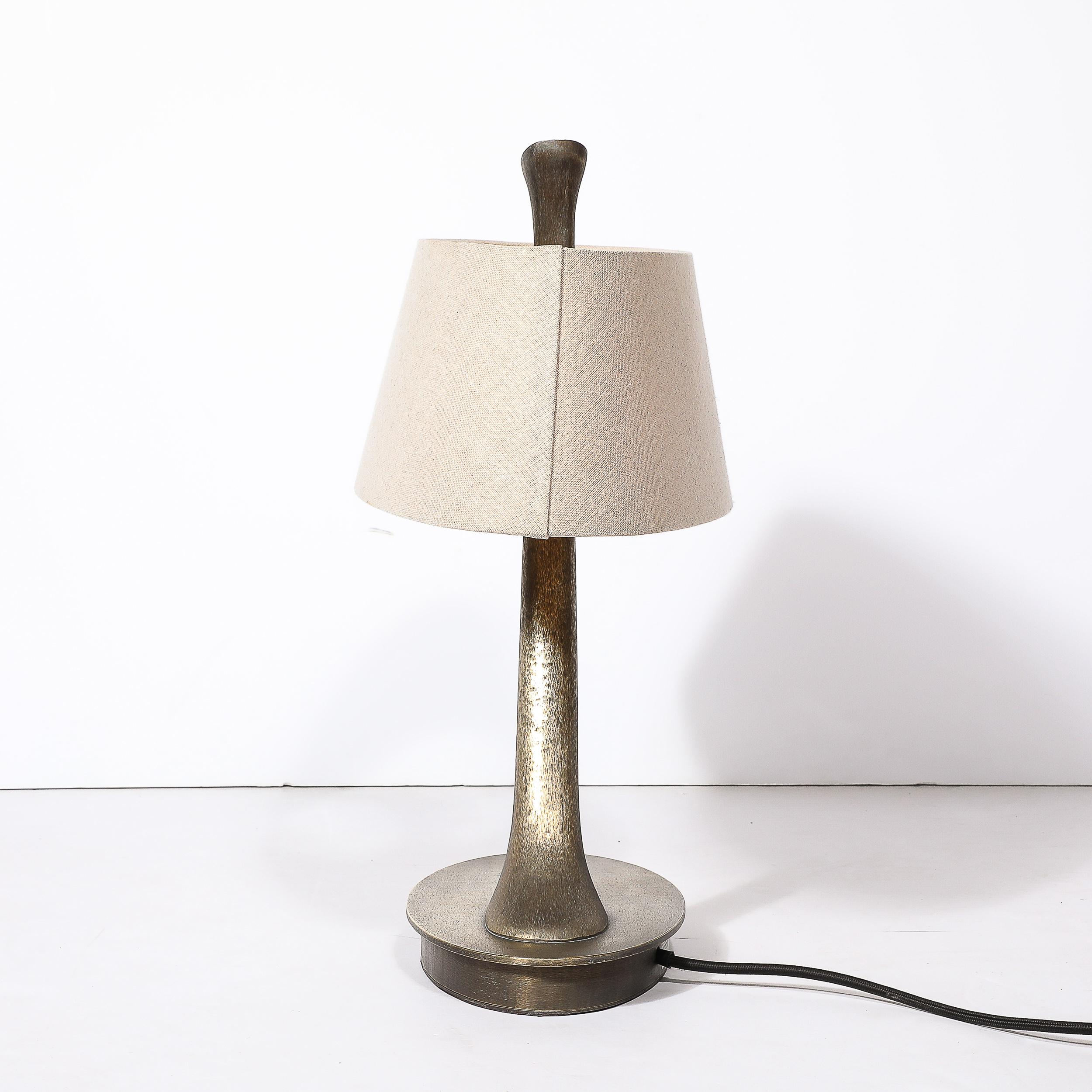 Modernistische Lelì tischlampe aus bronze mit ovalem schirm von Romeo Sozzi 5