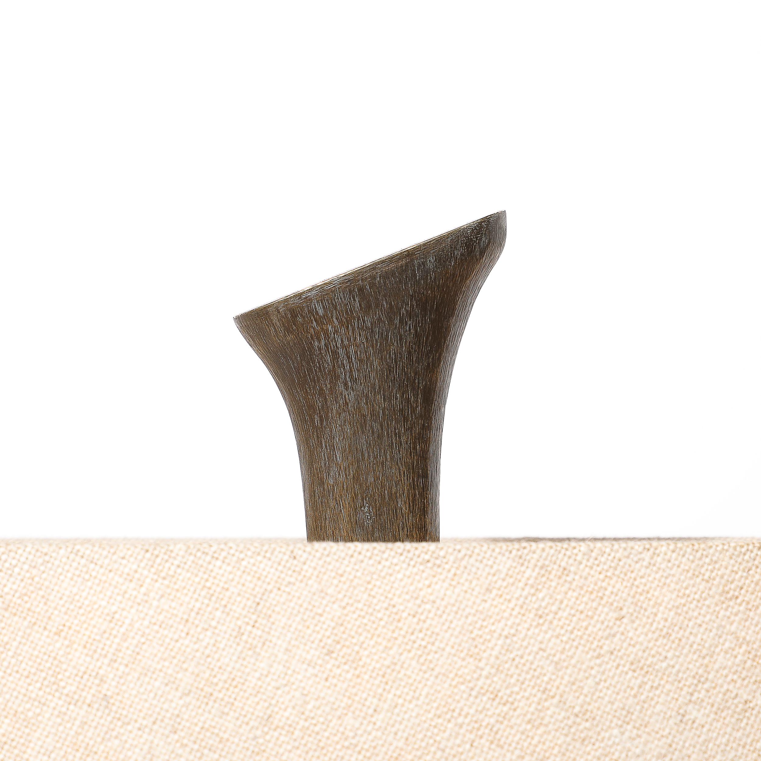 Modernistische Lelì tischlampe aus bronze mit ovalem schirm von Romeo Sozzi (Moderne)