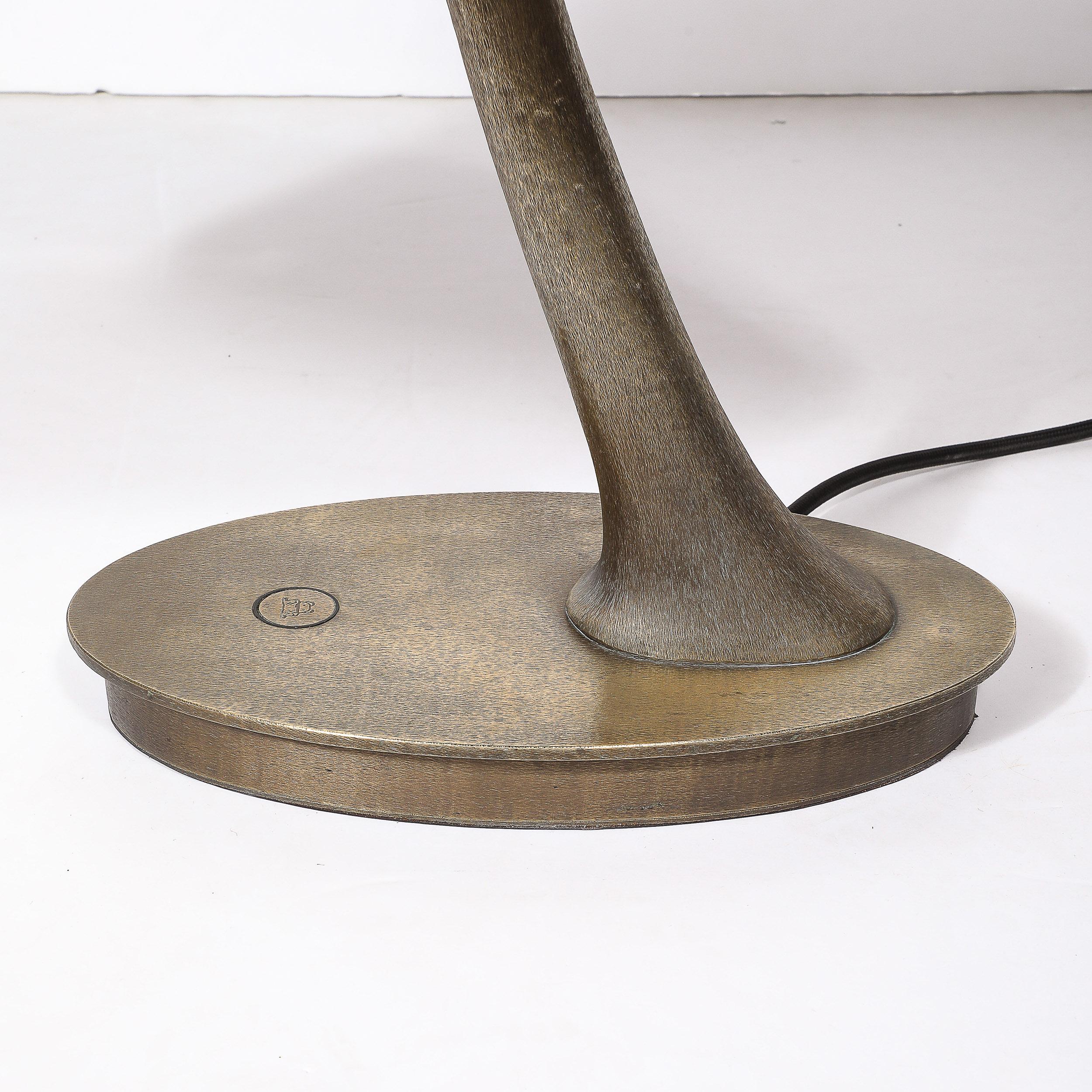 Modernistische Lelì tischlampe aus bronze mit ovalem schirm von Romeo Sozzi (Italienisch)