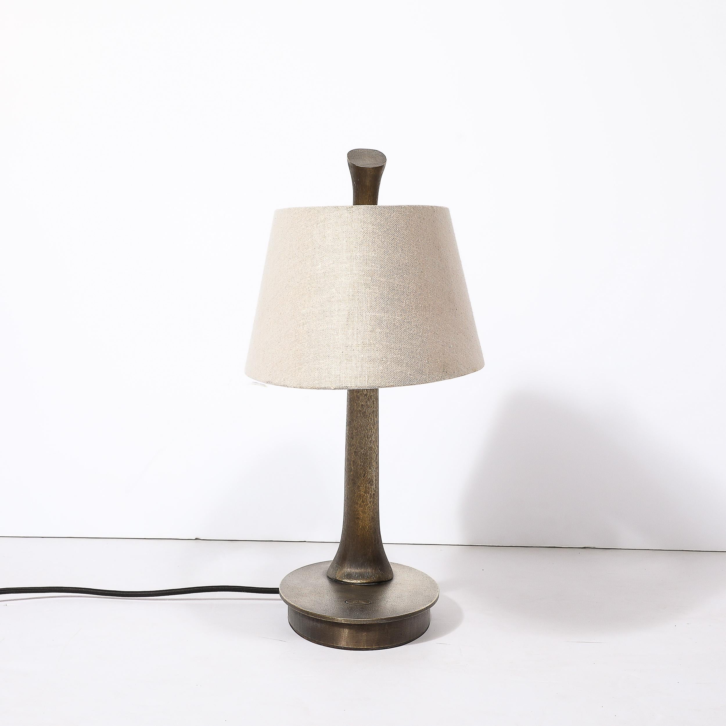 Modernistische Lelì tischlampe aus bronze mit ovalem schirm von Romeo Sozzi (Bronze)