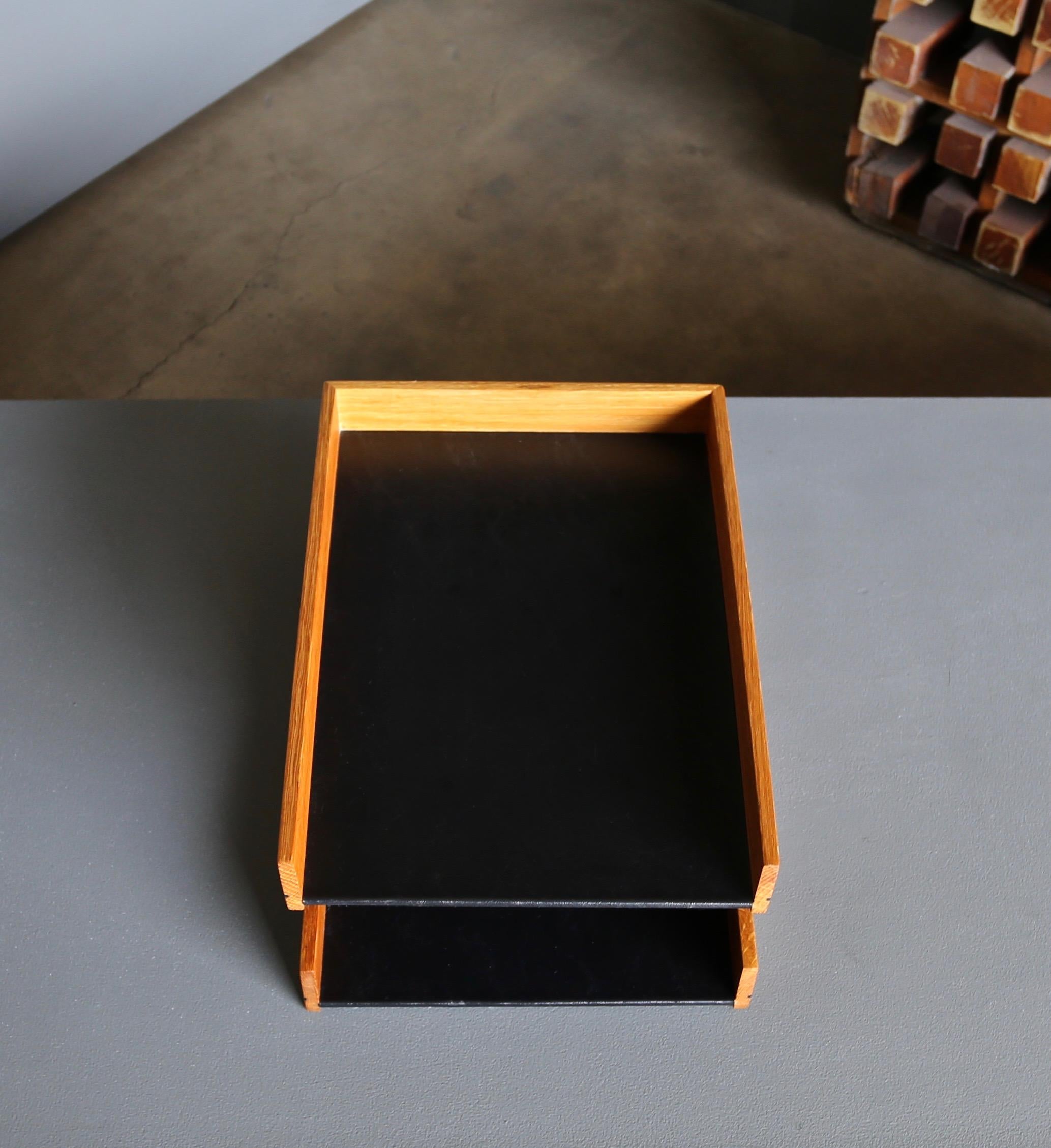 Modernist double letter tray, circa 1960.