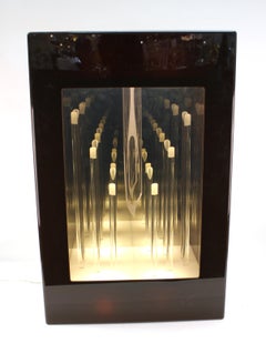 Modernist Light Box with Sculptural Interior, Signed Briglio