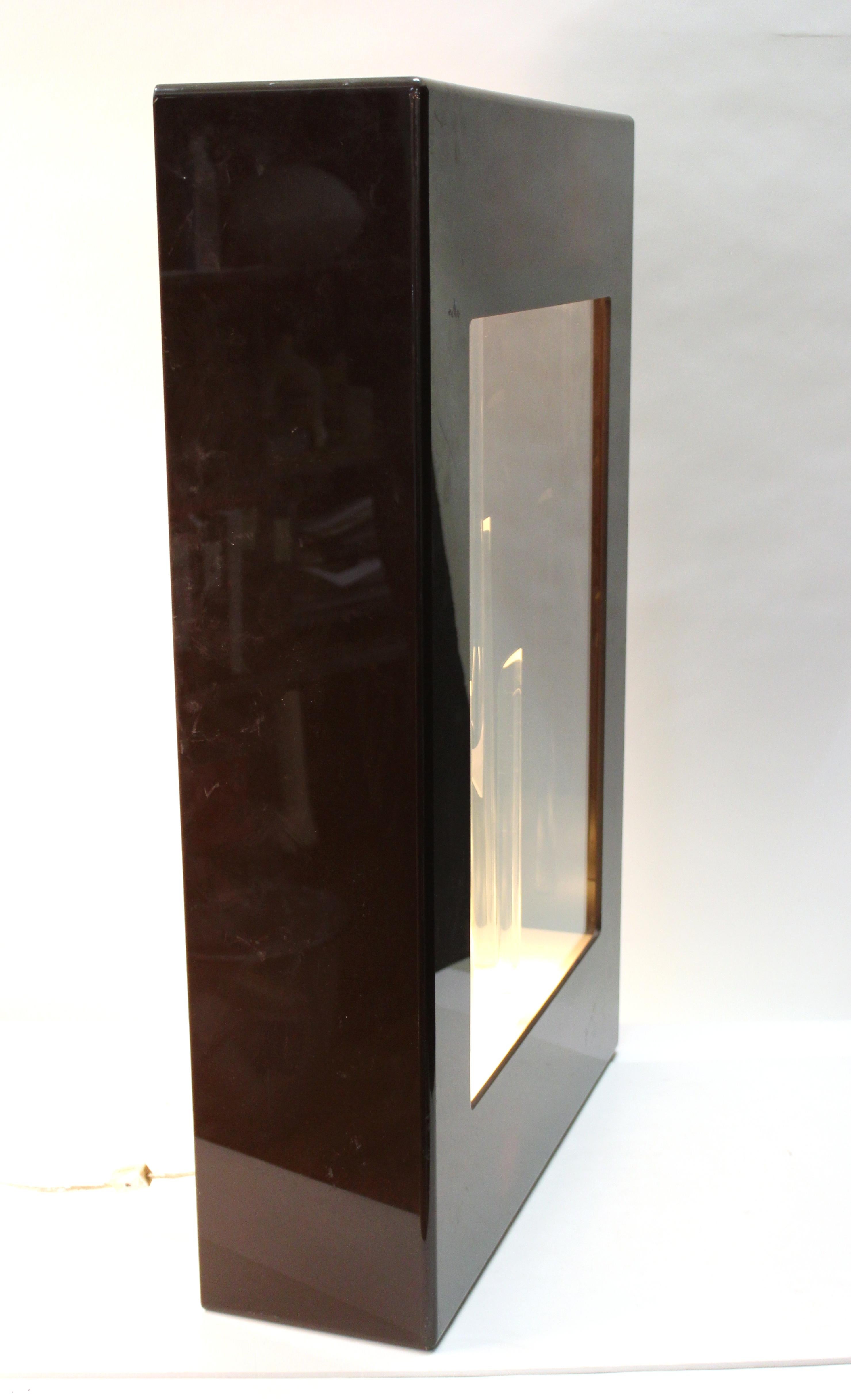 Resin Modernist Light Box with Sculptural Interior, Signed Briglio
