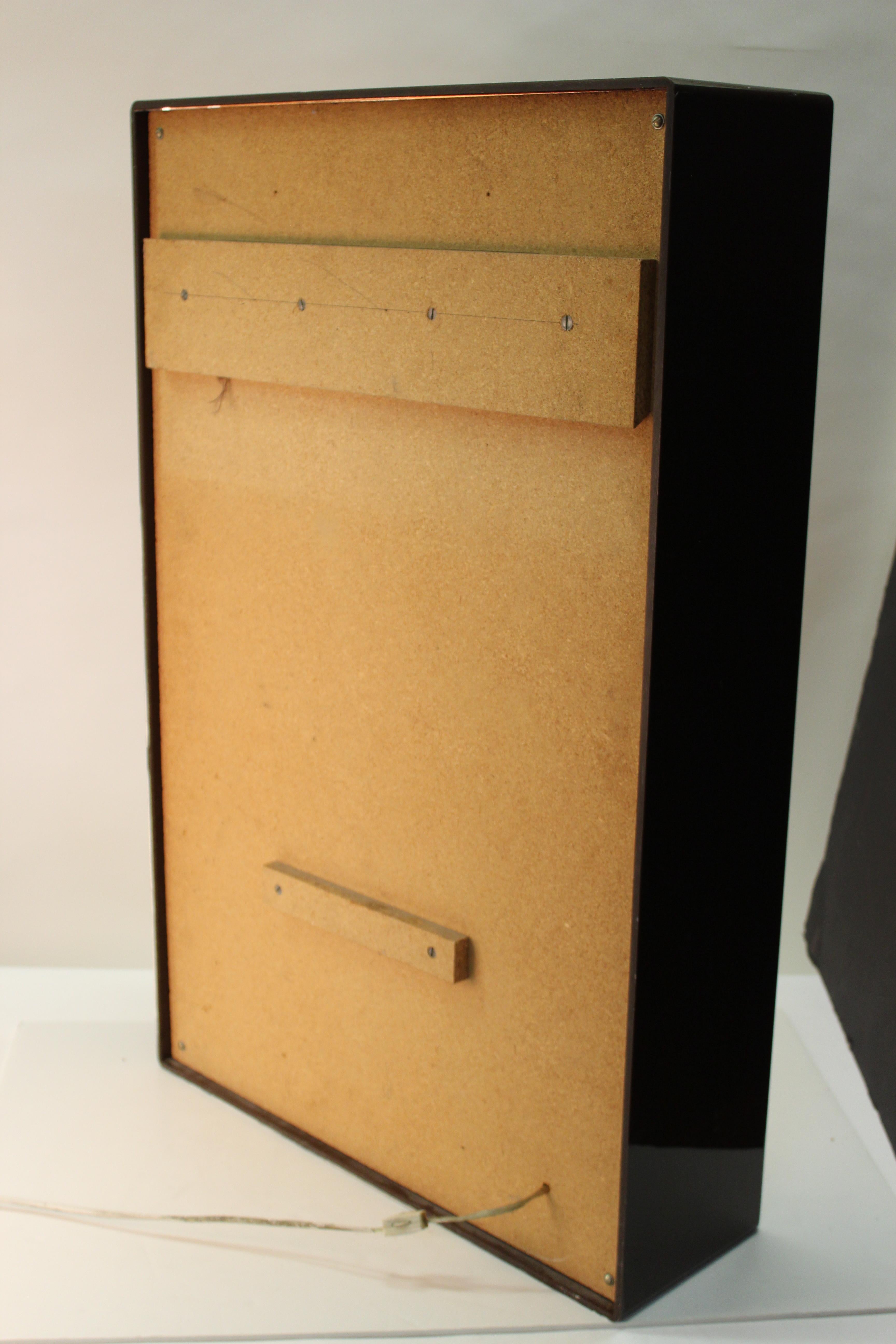 Modernist Light Box with Sculptural Interior, Signed Briglio 1