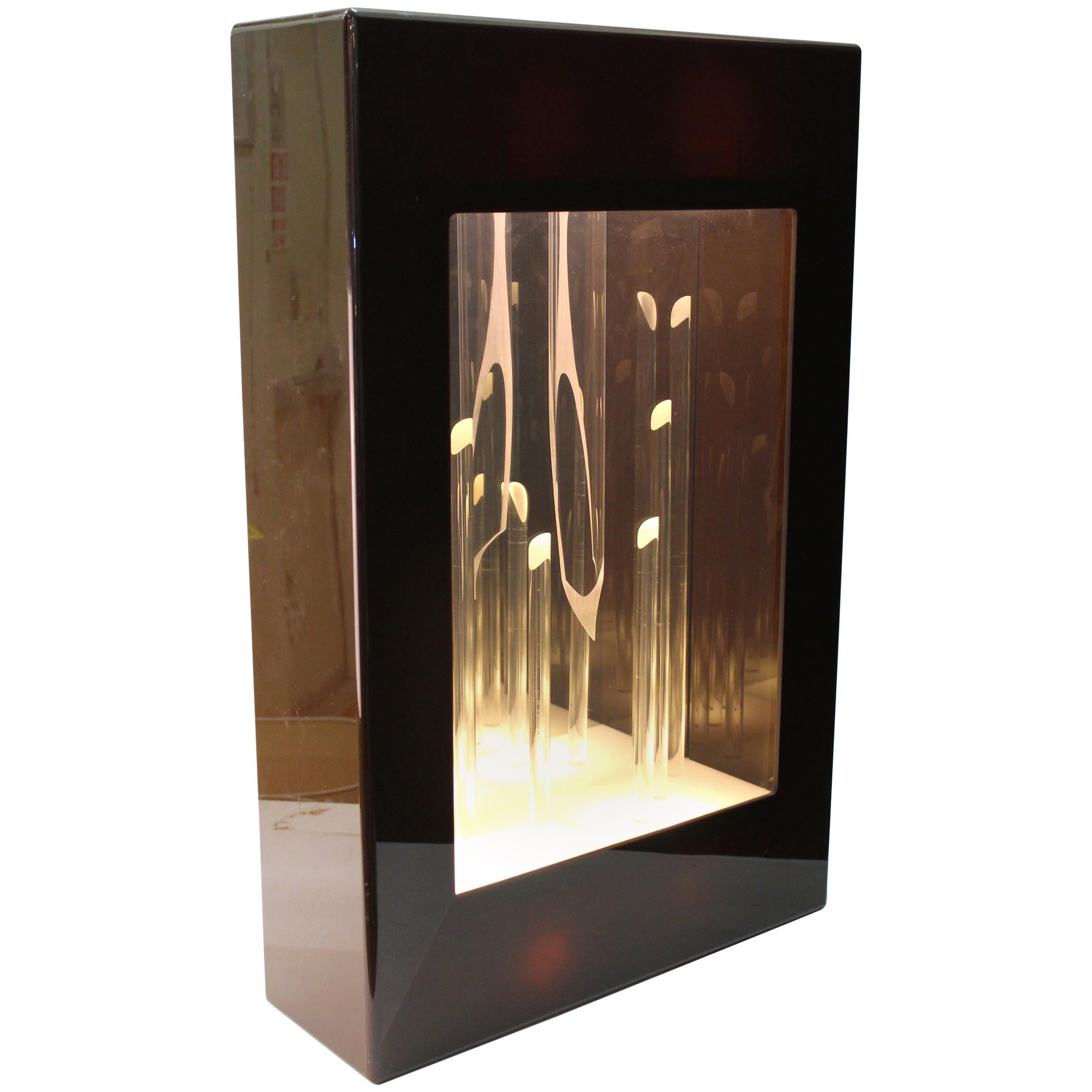 Modernist Light Box with Sculptural Interior, Signed Briglio