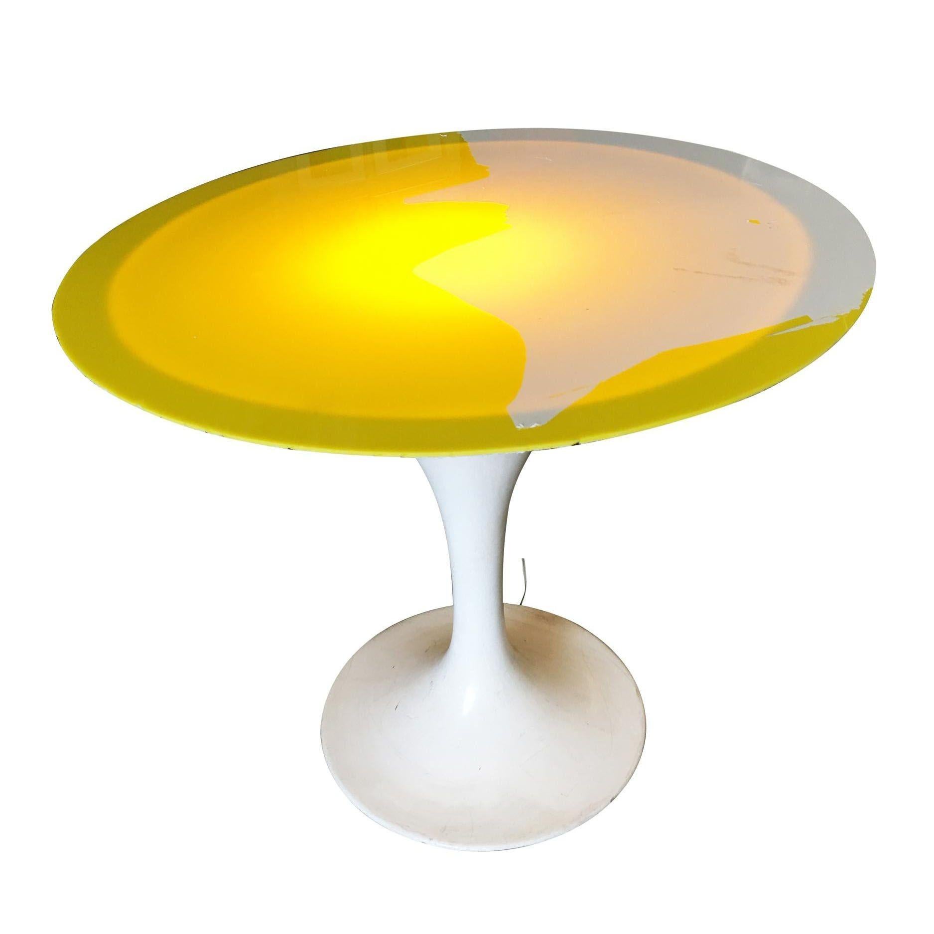 Mid-20th Century Modernist Light Up Tulip Style Coffee Table For Sale