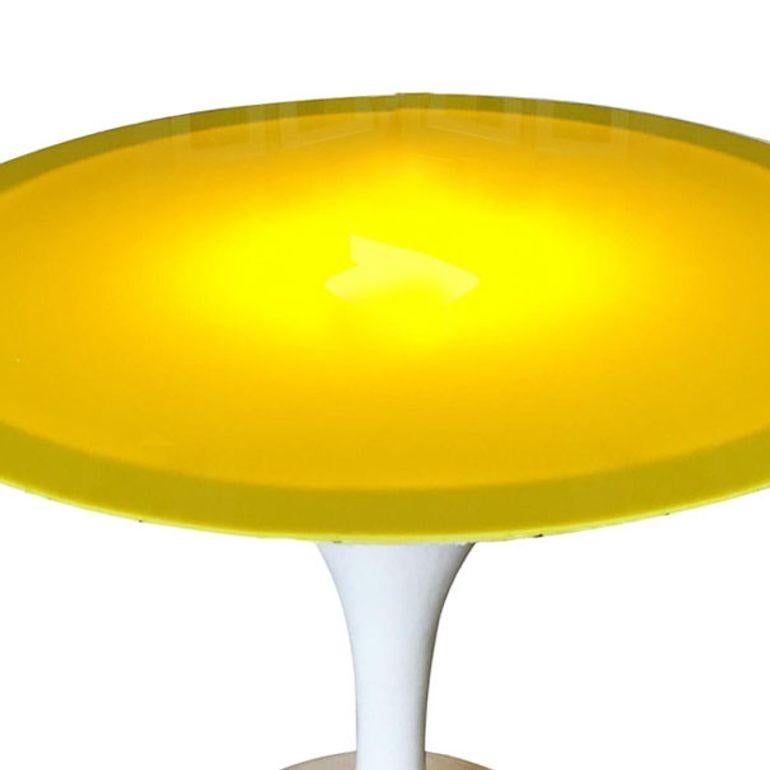 American Modernist Light Up Tulip Style Coffee Table For Sale