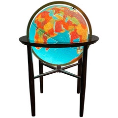 Modernist Lighted World Globe on Stand Illuminated, Scan Globe a/s Denmark