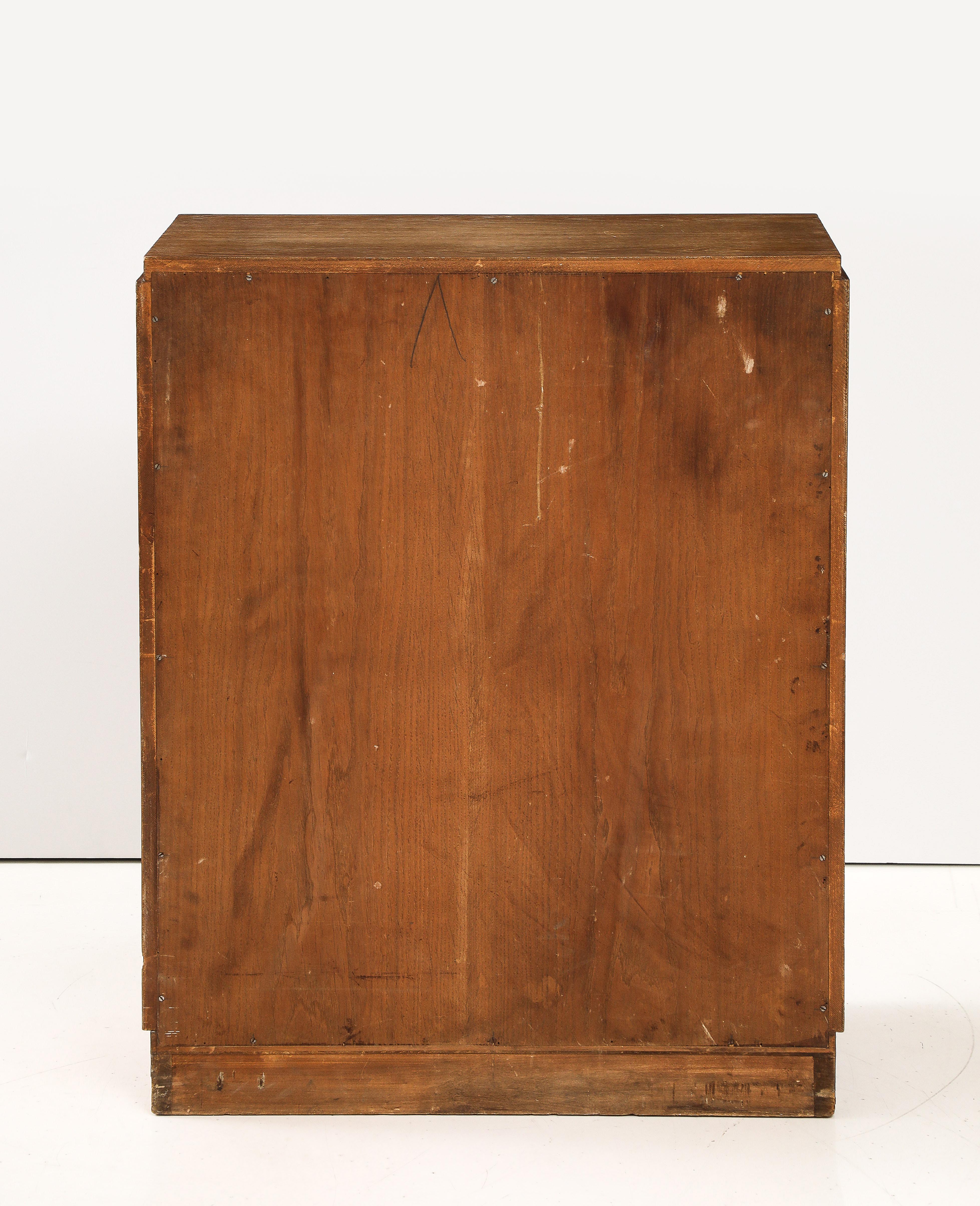 Modernist Limed Oak Cabinet, France, c. 1930-40 For Sale 4