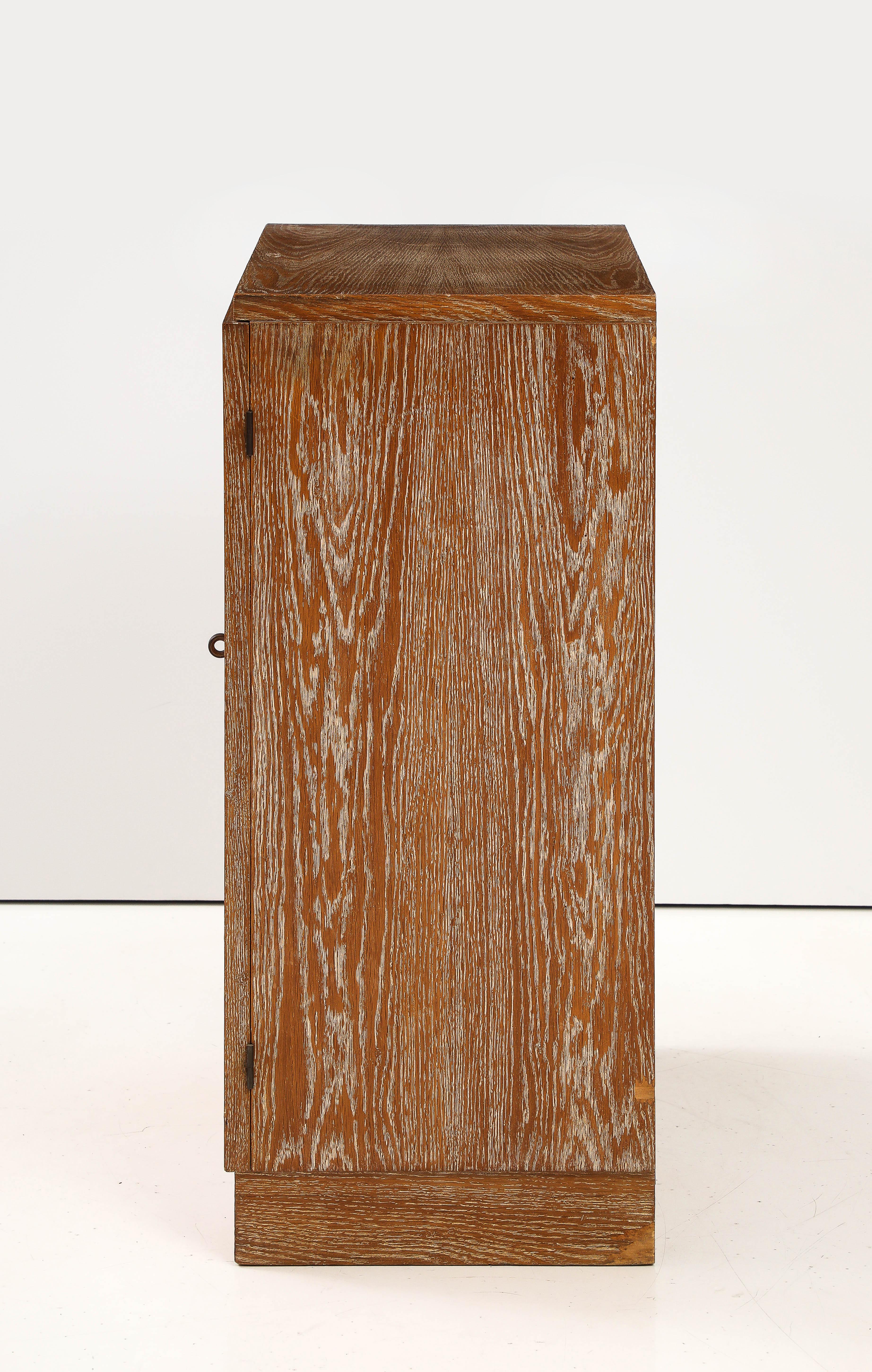 Modernist Limed Oak Cabinet, France, c. 1930-40 1