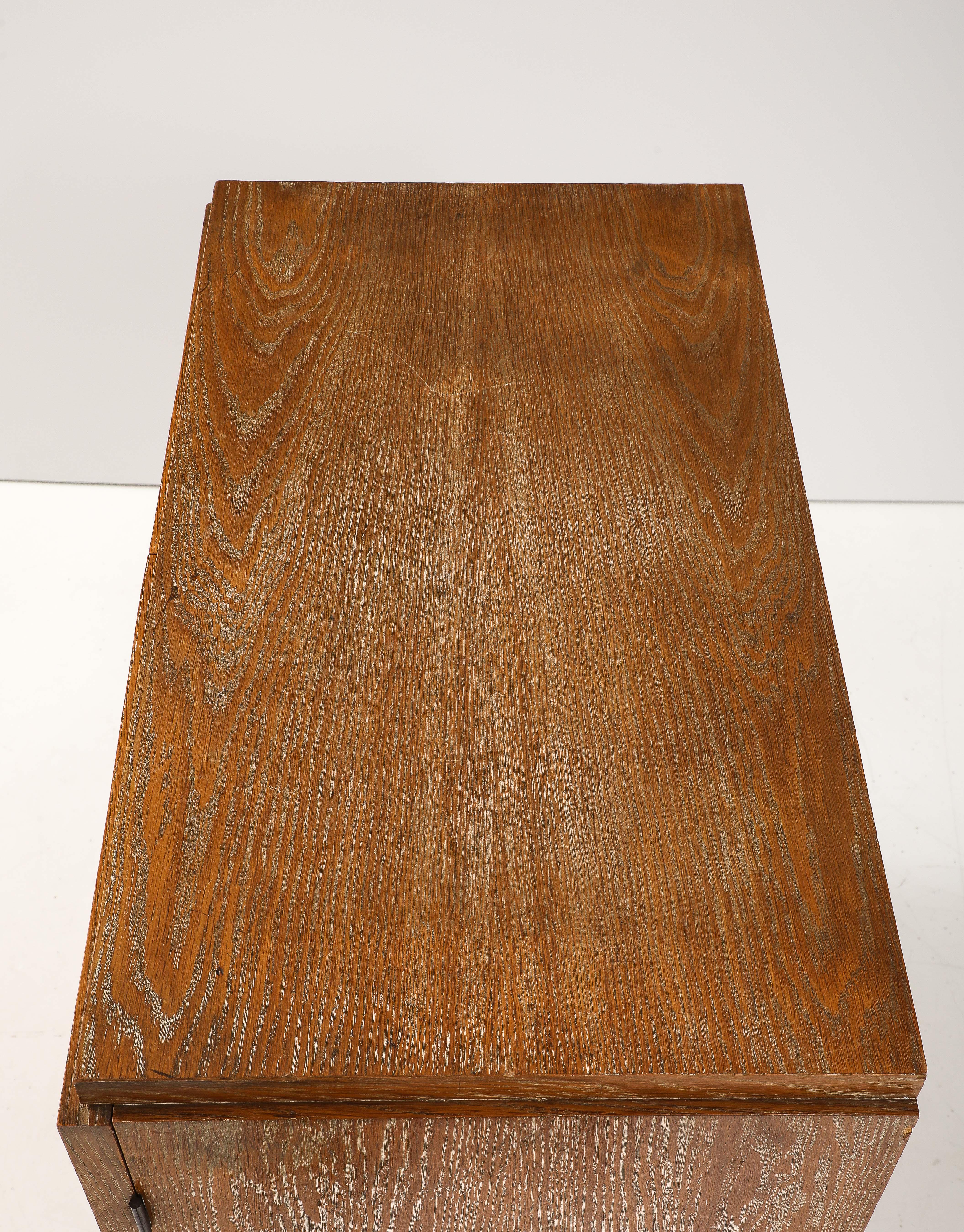 Modernist Limed Oak Cabinet, France, c. 1930-40 2