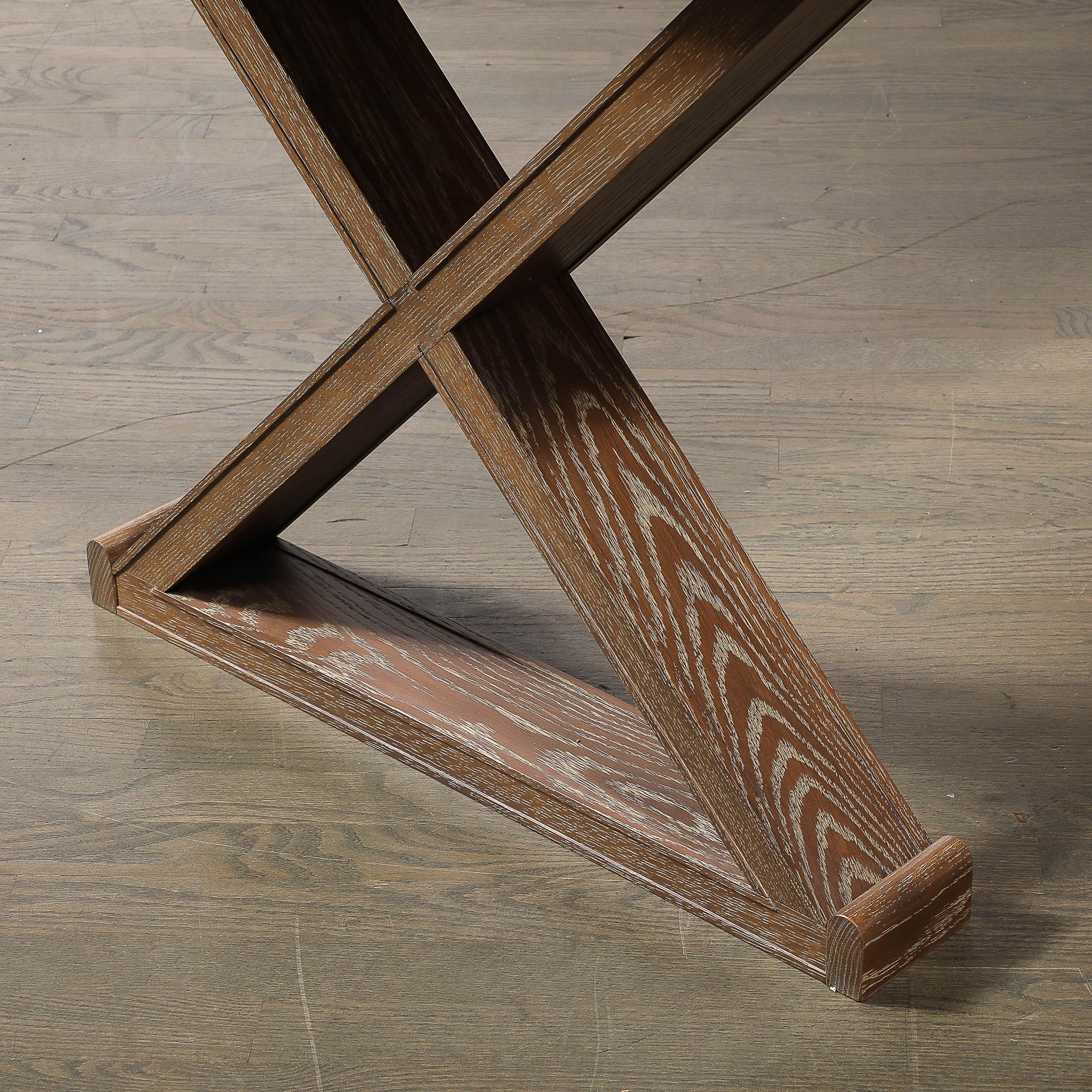 Modernist Limed Oak Frank X Base Desk by Mattaliano 12