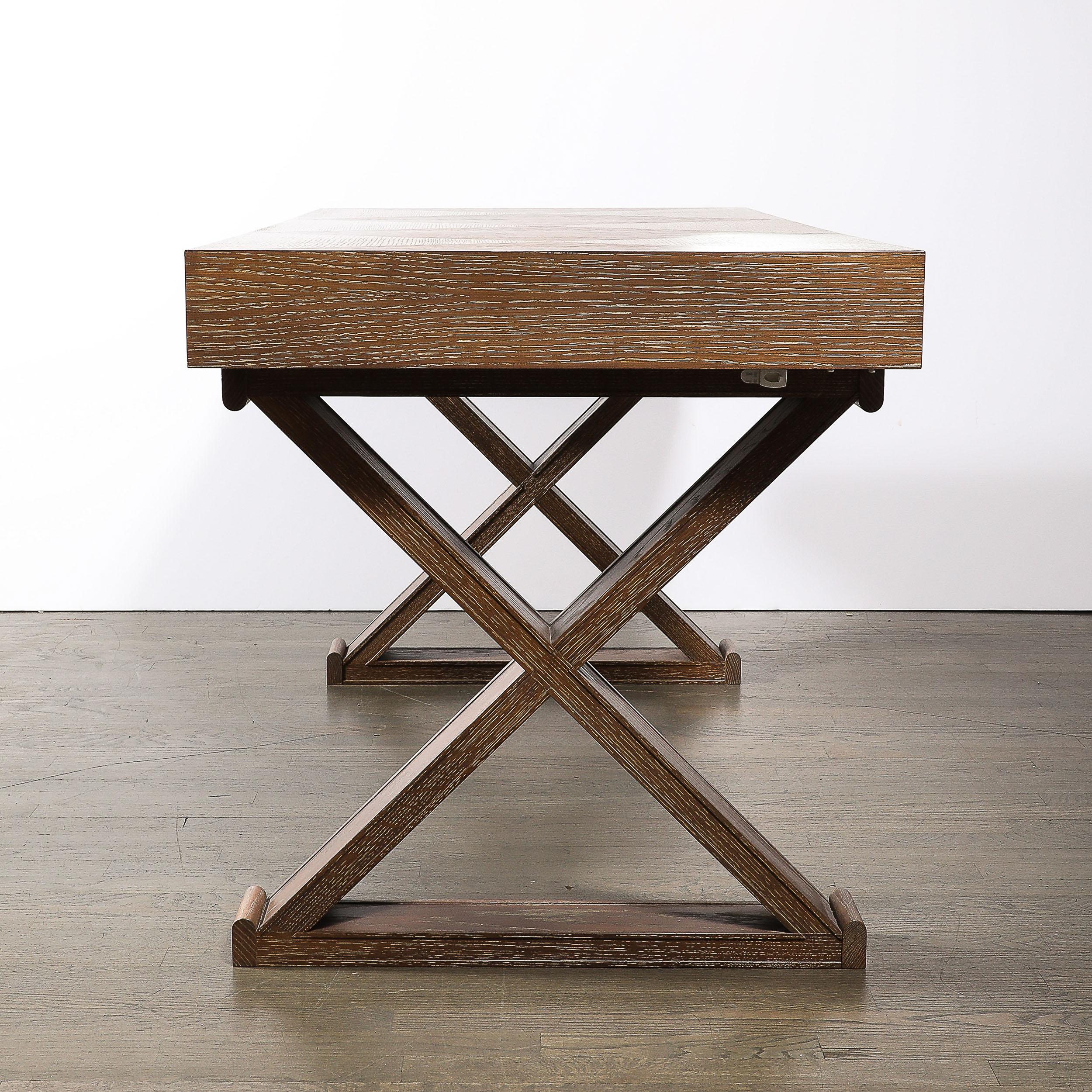 American Modernist Limed Oak Frank X Base Desk by Mattaliano