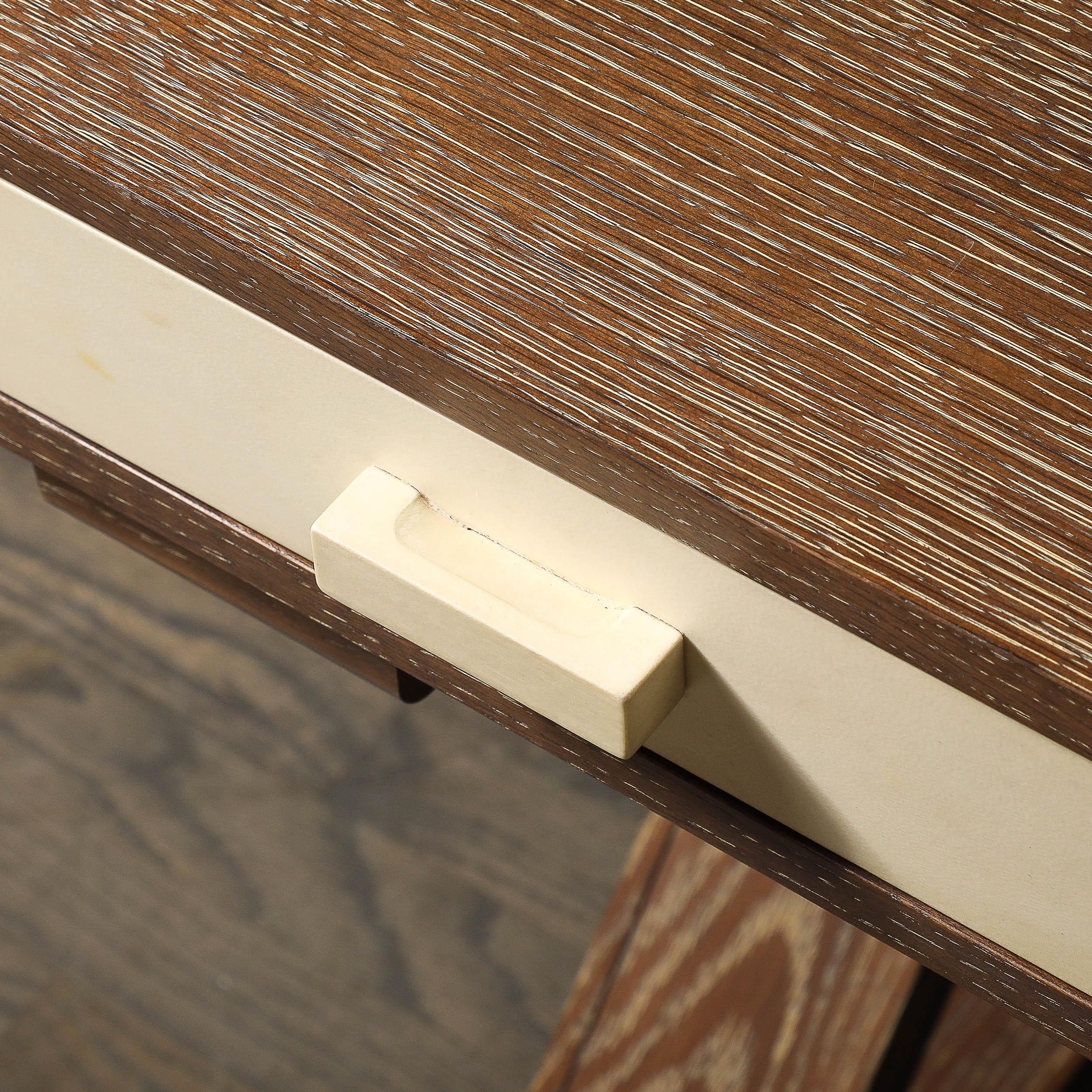 Modernist Limed Oak Frank X Base Desk by Mattaliano 2
