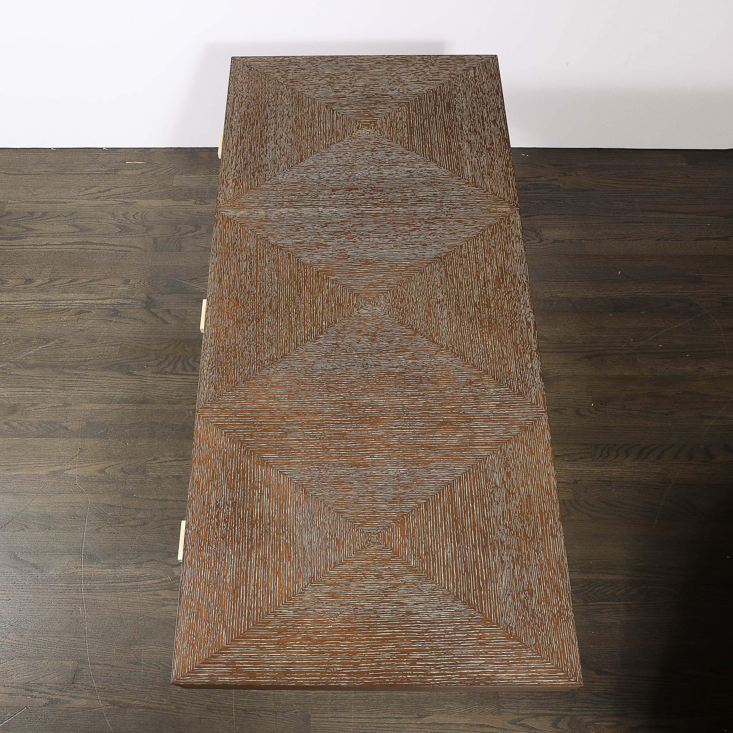 Modernist Limed Oak Frank X Base Desk by Mattaliano 4