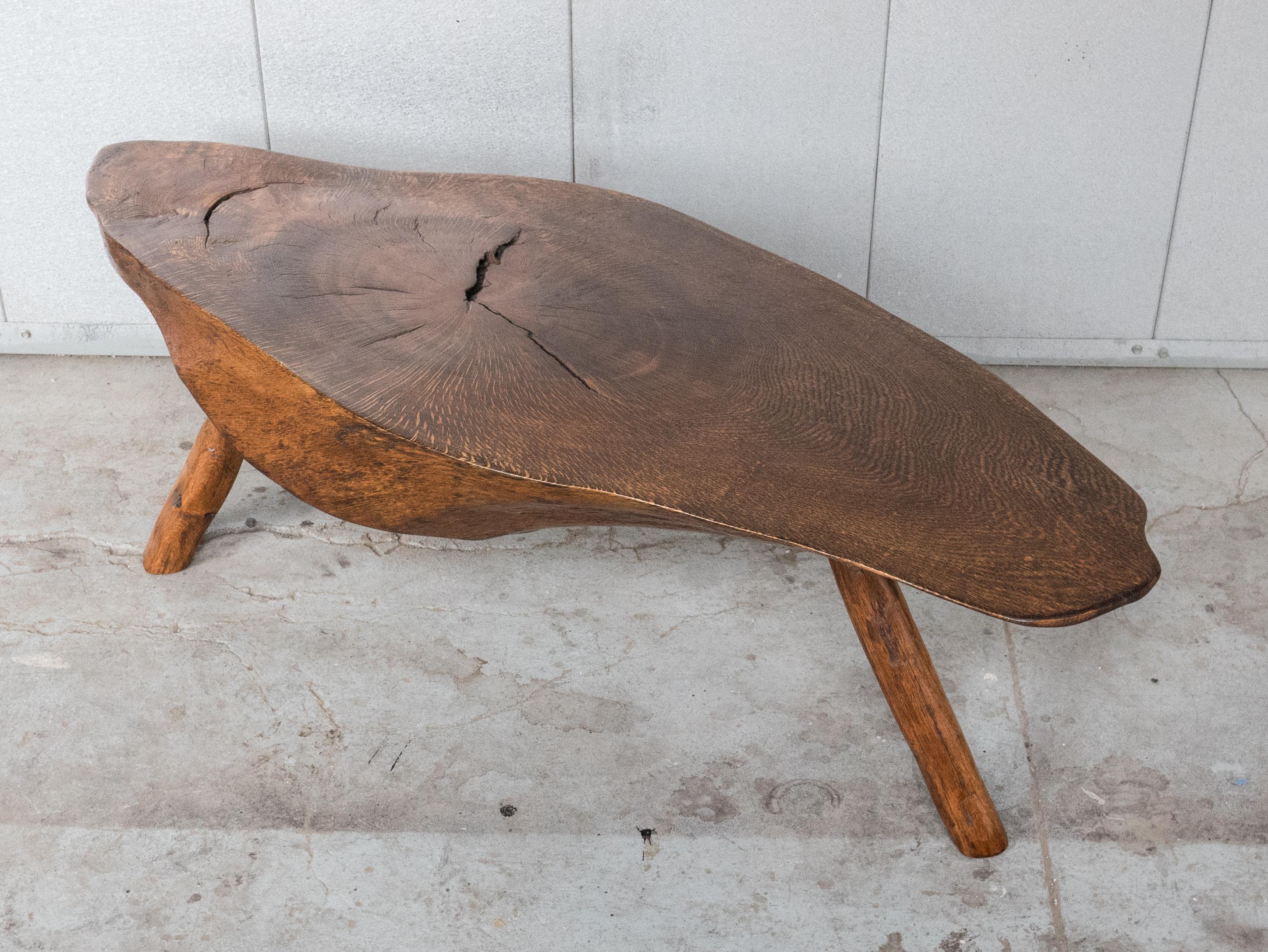 Modernist Live Edge Cocktail Table In Good Condition In New York, NY