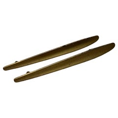 Maniglia lunga modernista in ottone, set di due maniglie in stile Carl Aubock