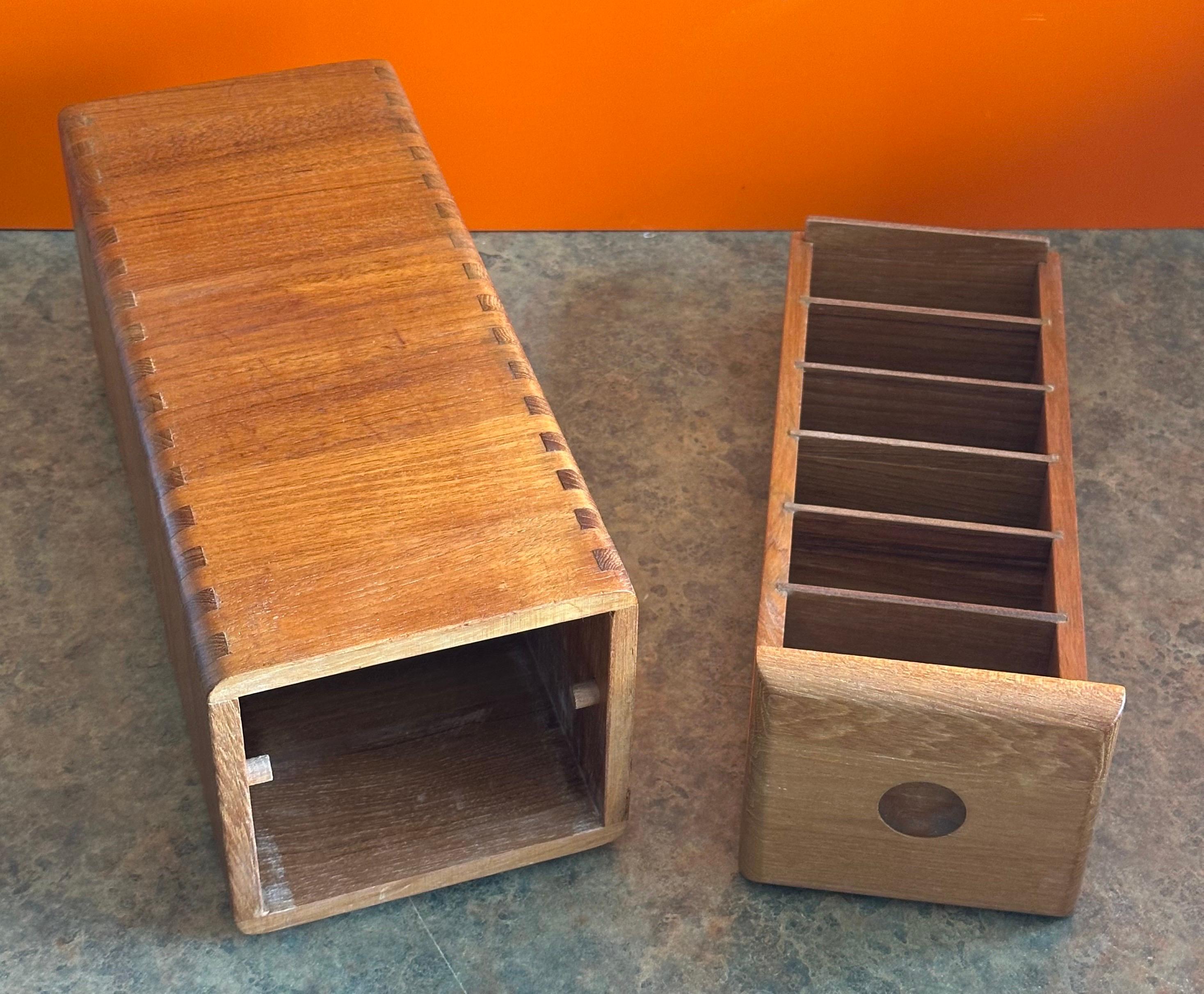 Modernist Long Solid Teak Storage Box For Sale 5