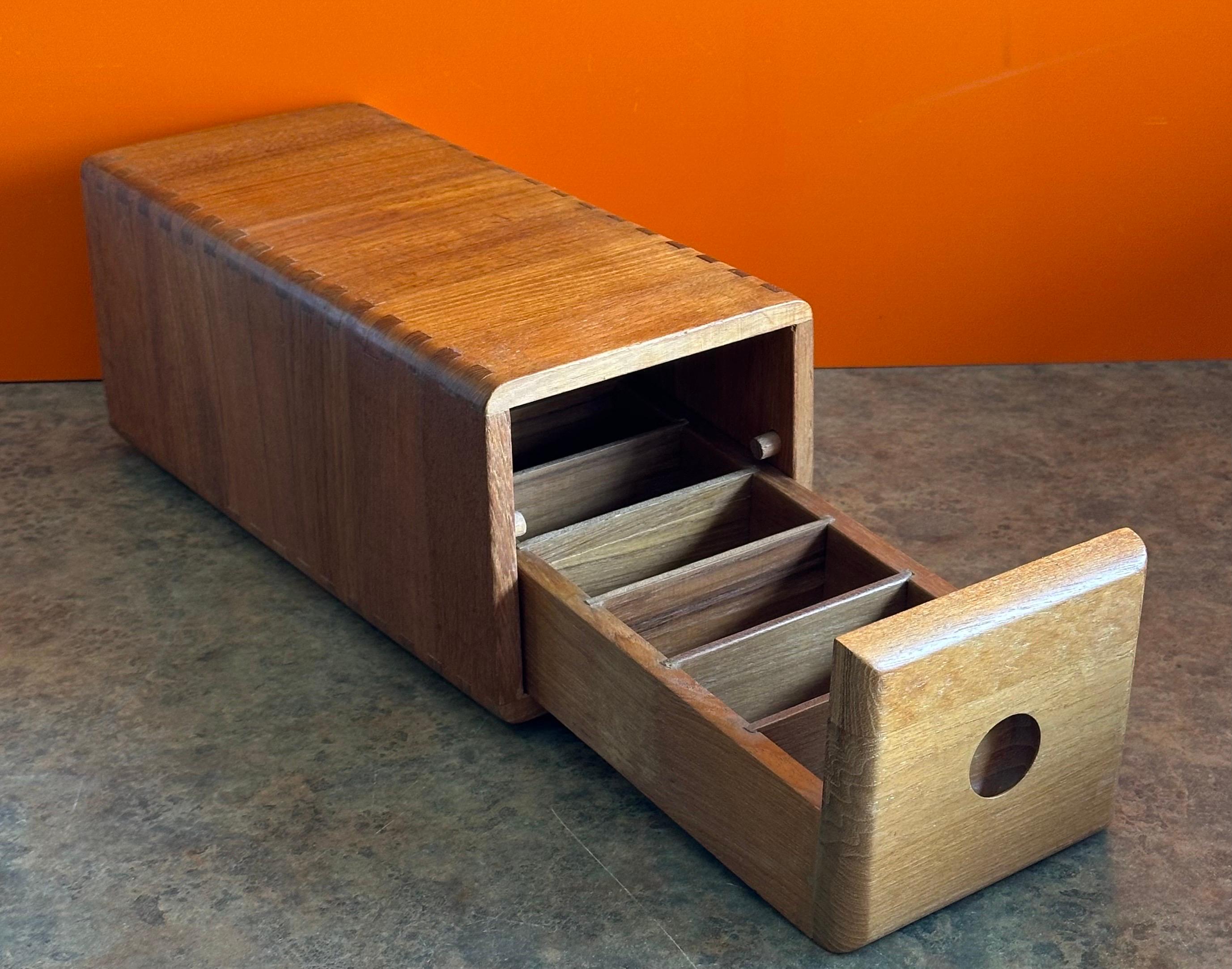 Modernist Long Solid Teak Storage Box For Sale 6