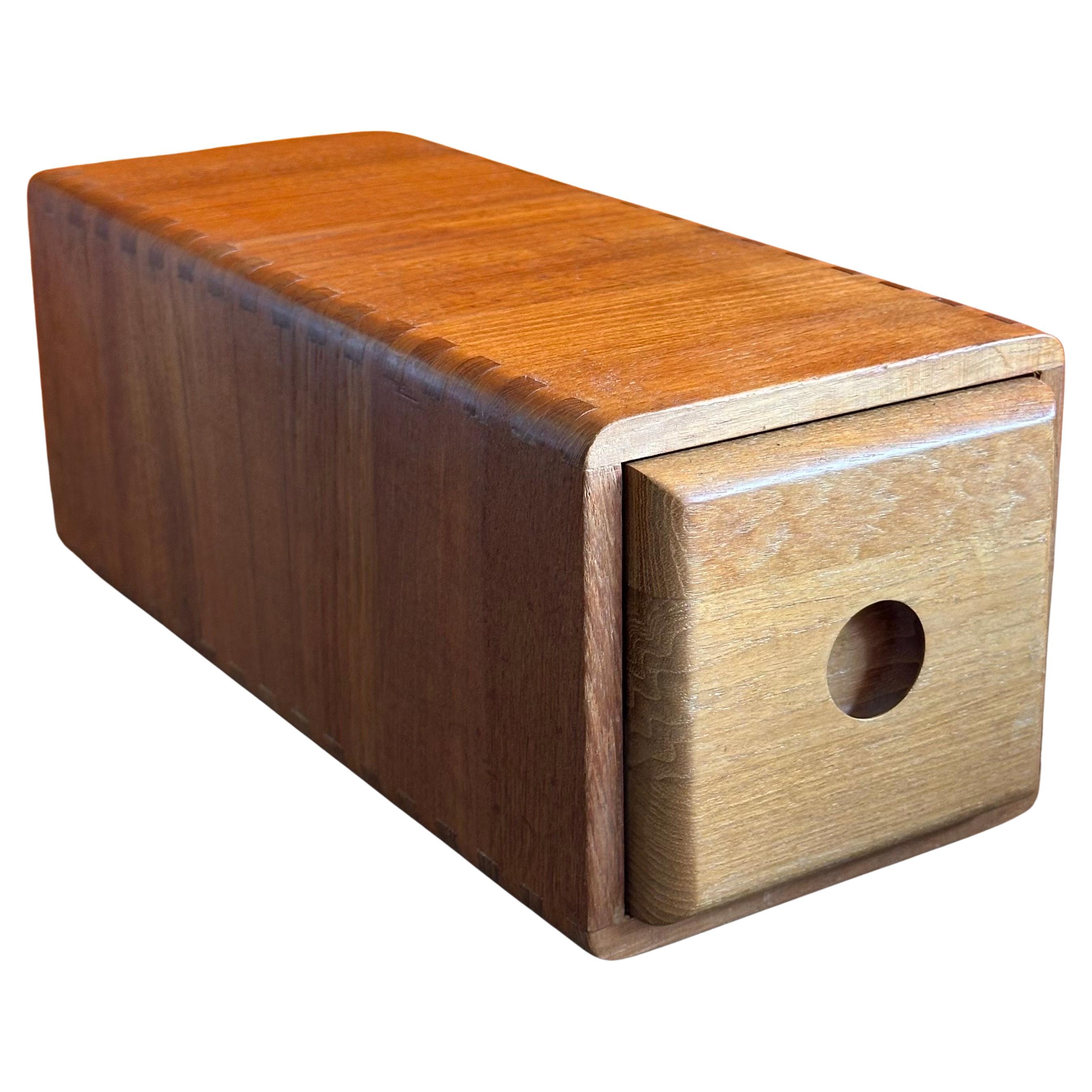 Modernist Long Solid Teak Storage Box For Sale 8