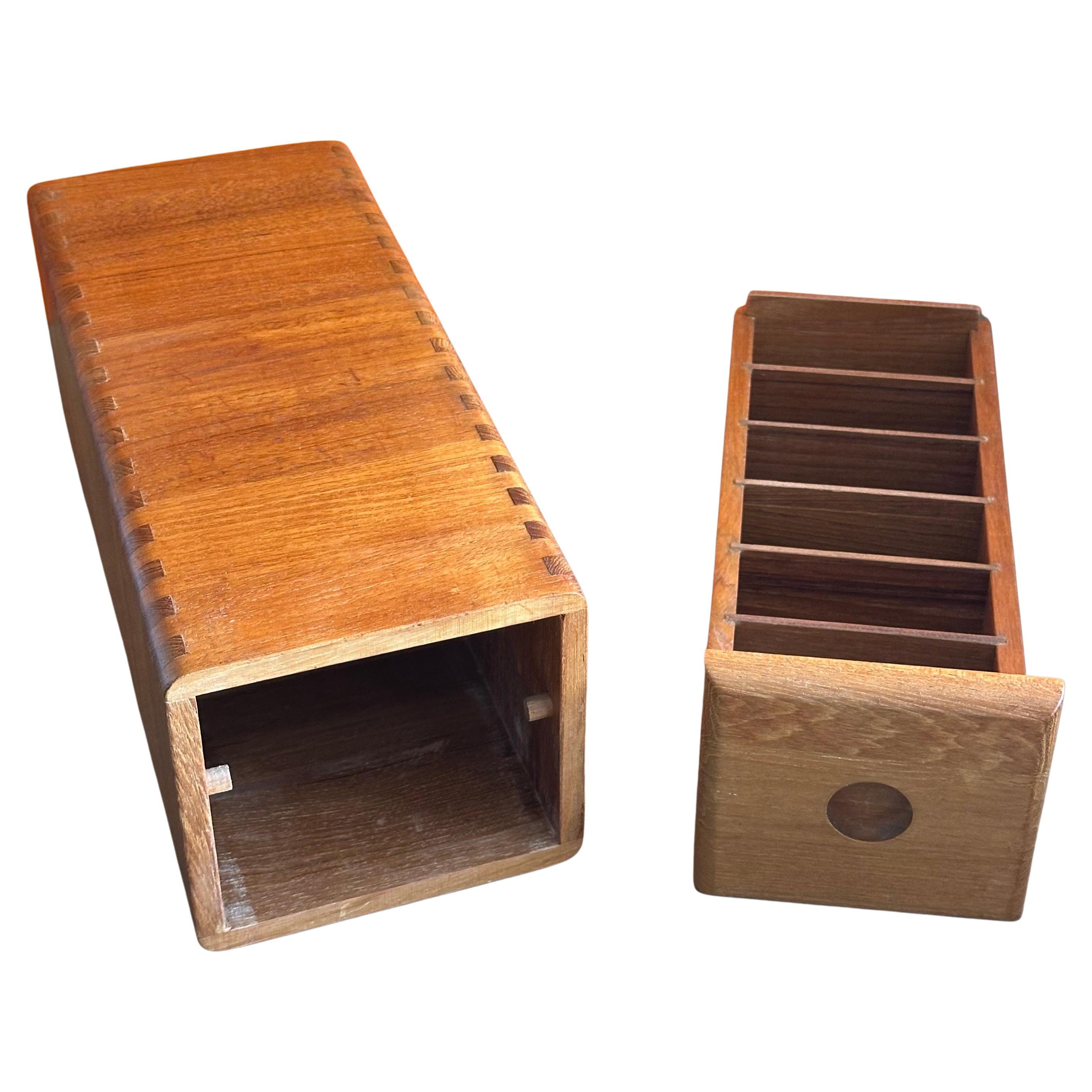 Scandinavian Modern Modernist Long Solid Teak Storage Box For Sale