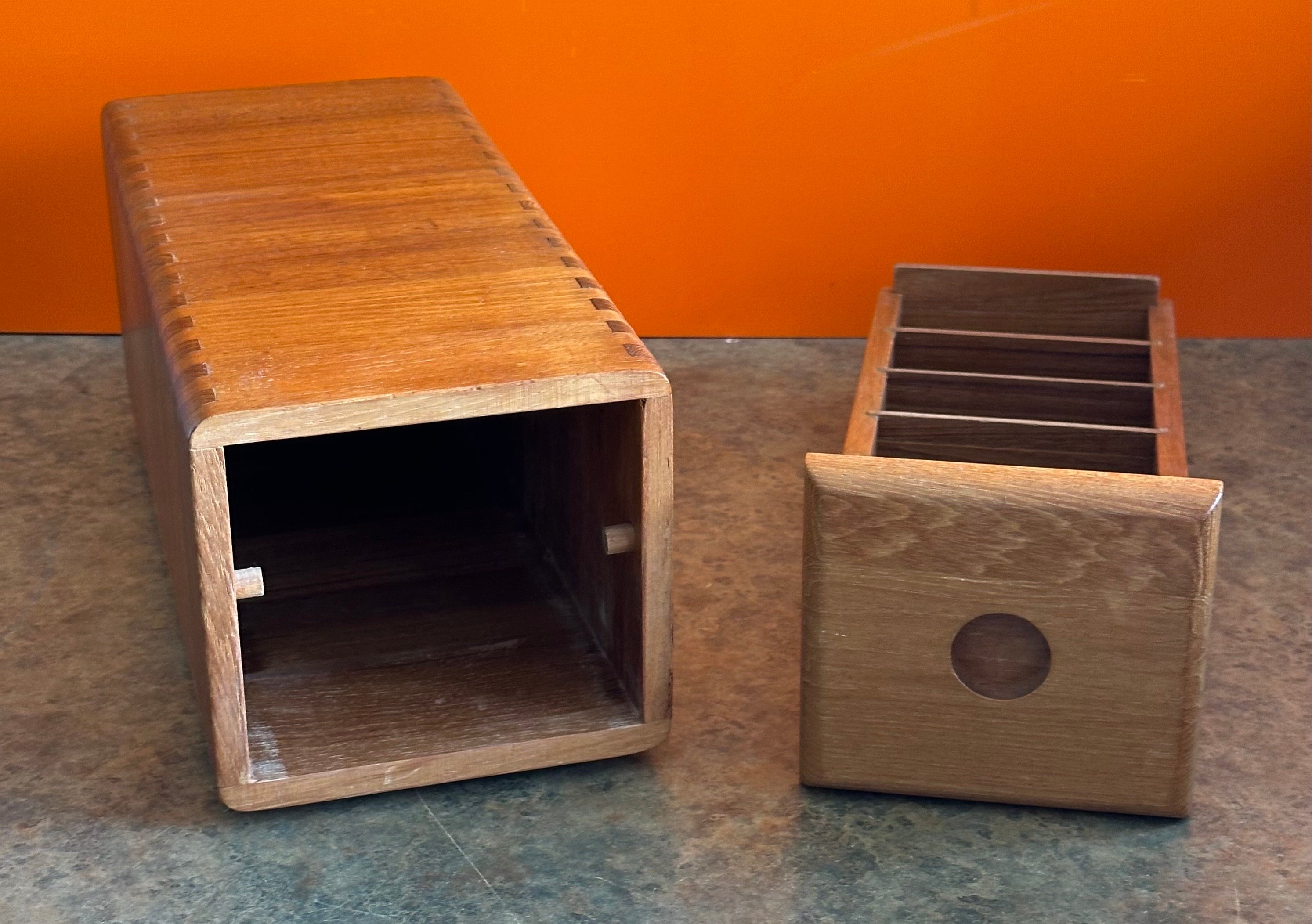Danish Modernist Long Solid Teak Storage Box For Sale