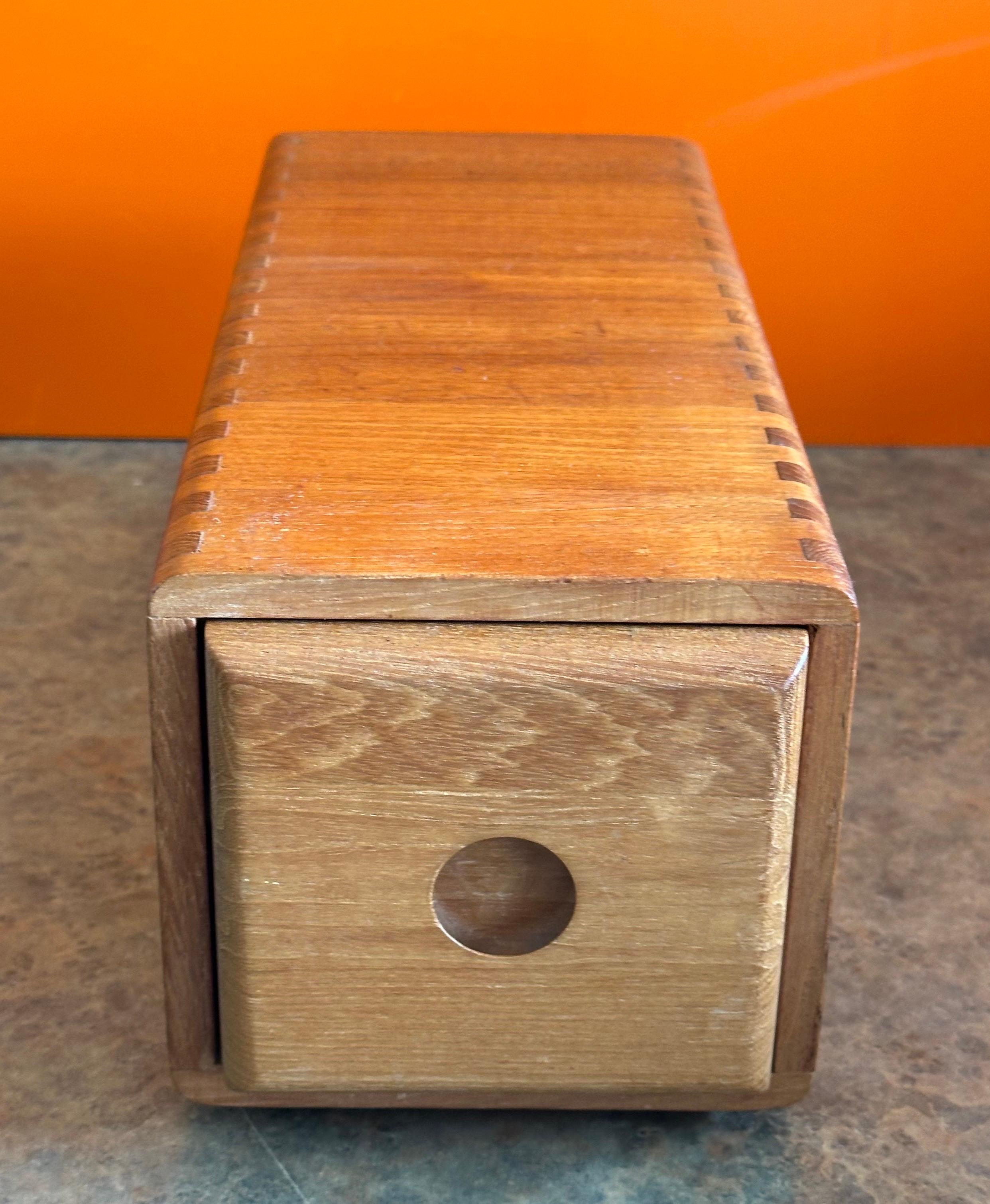 20th Century Modernist Long Solid Teak Storage Box For Sale